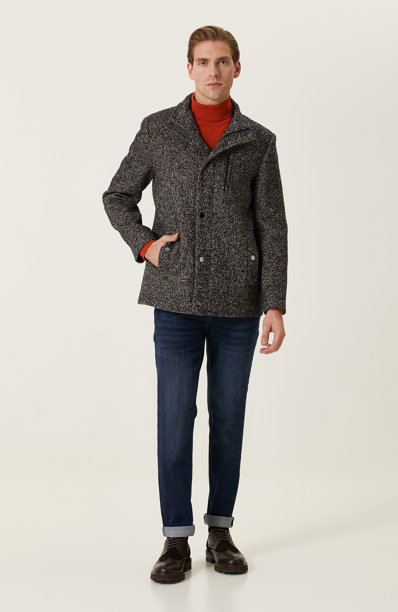 Lacivert Desenli Kaban