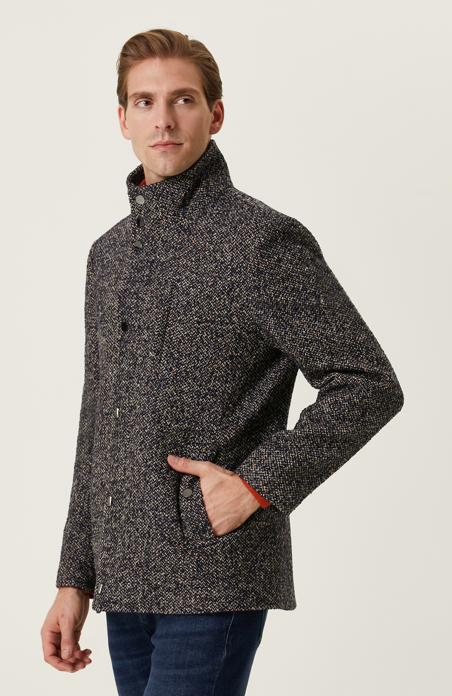 Lacivert Desenli Kaban