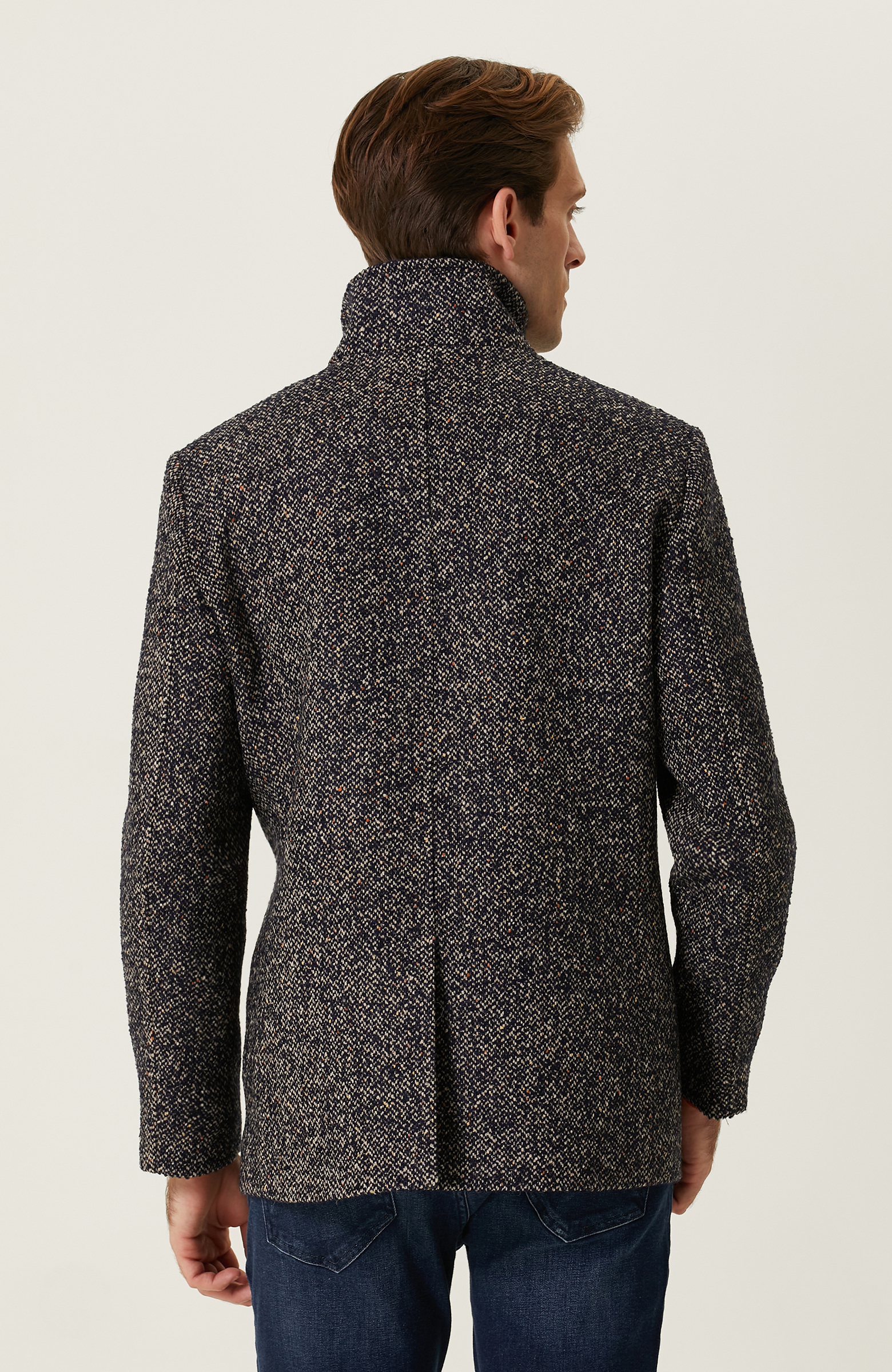 Lacivert Desenli Kaban