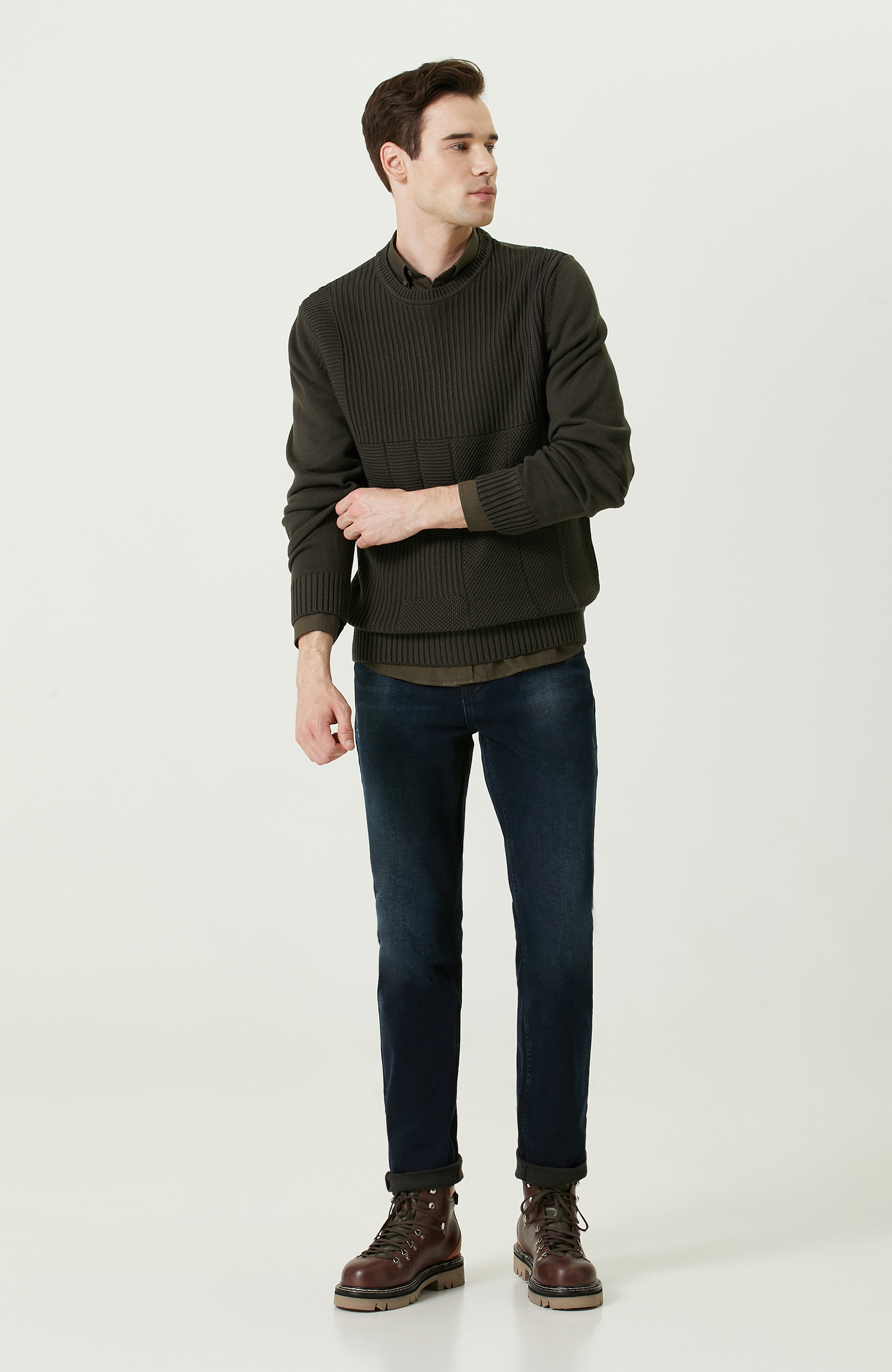 Pamuklu Haki Oxford Gömlek