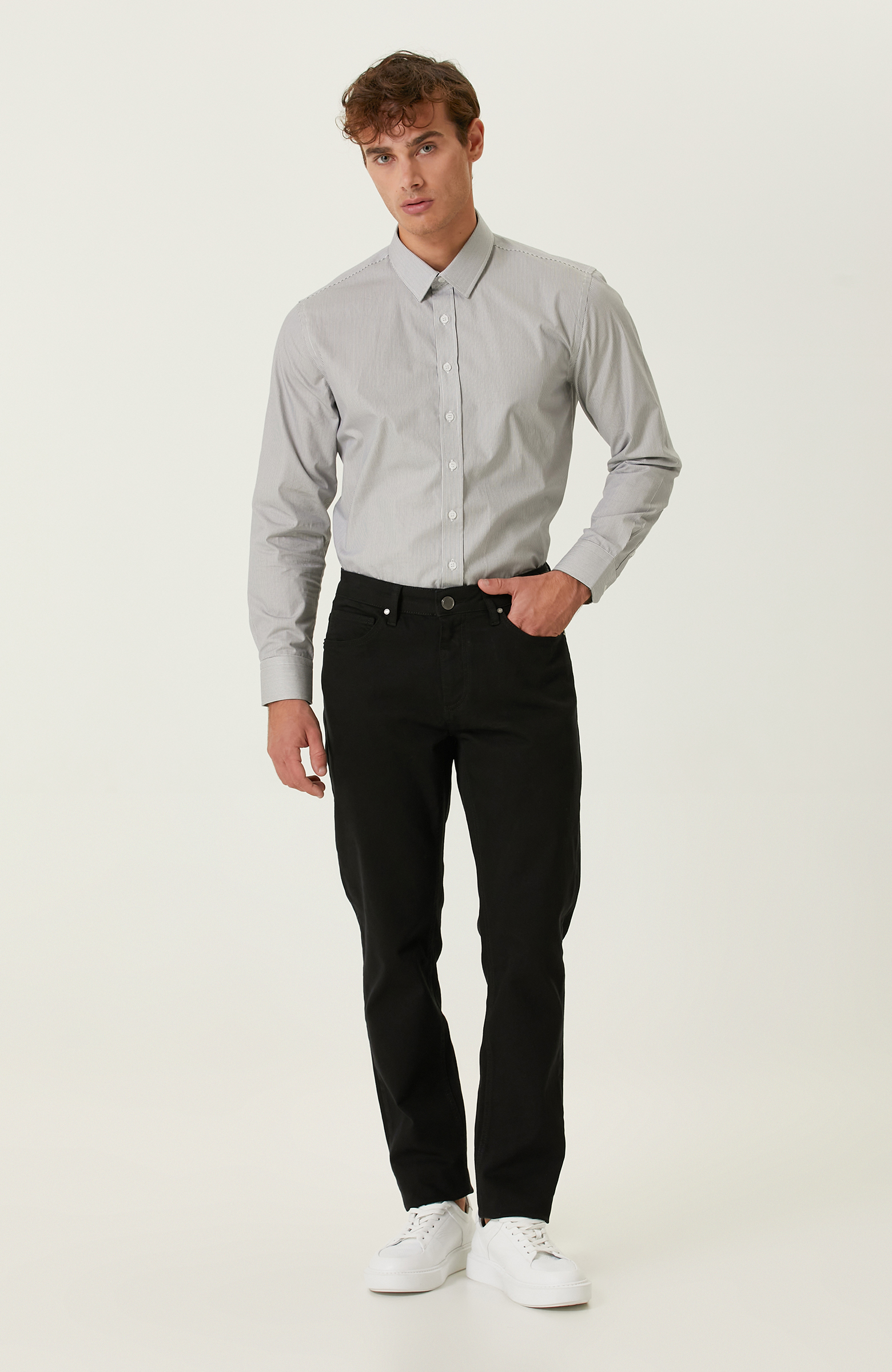 Siyah 5 Cepli Denim Pantolon_0