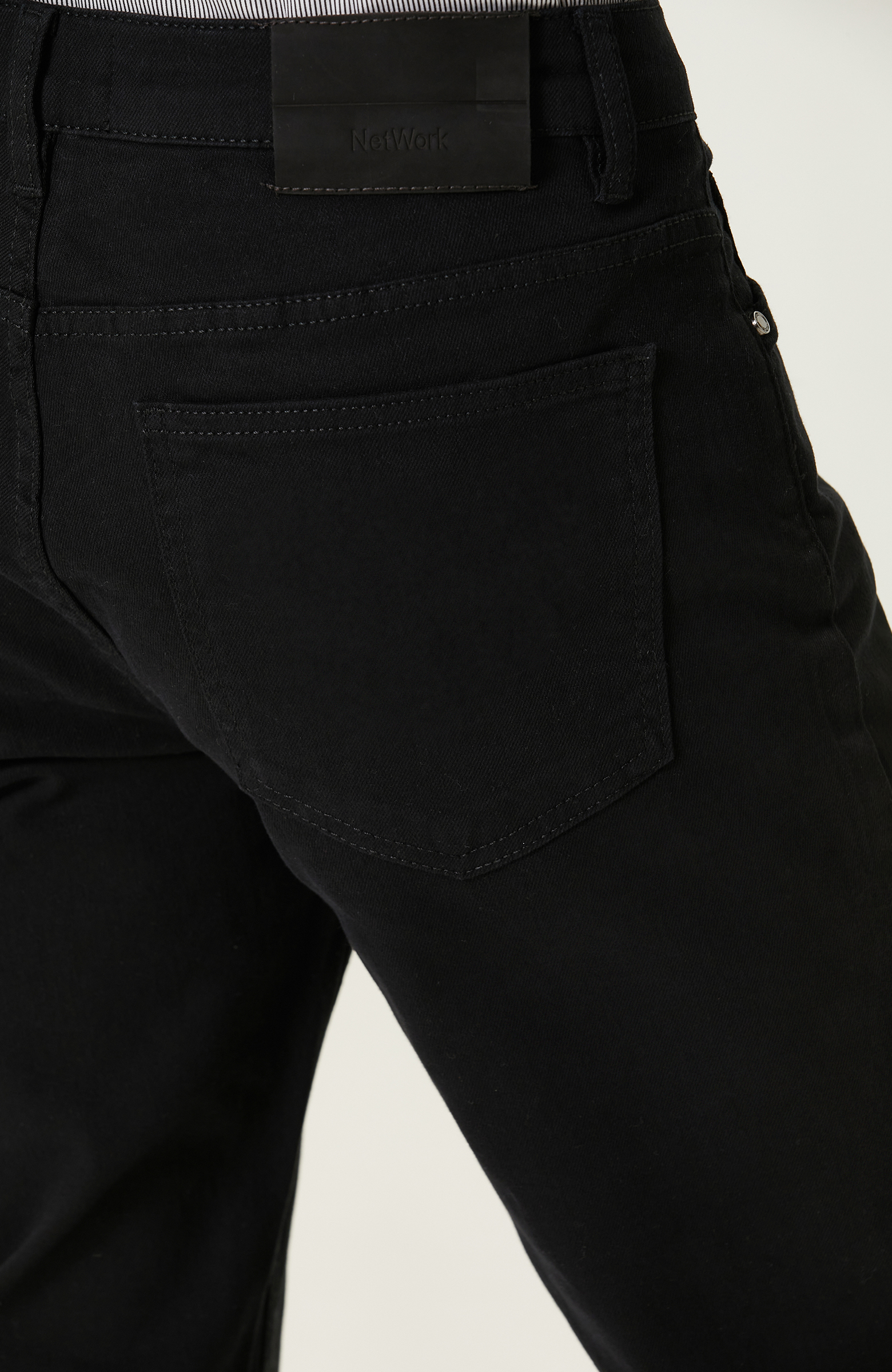 Siyah 5 Cepli Denim Pantolon_4