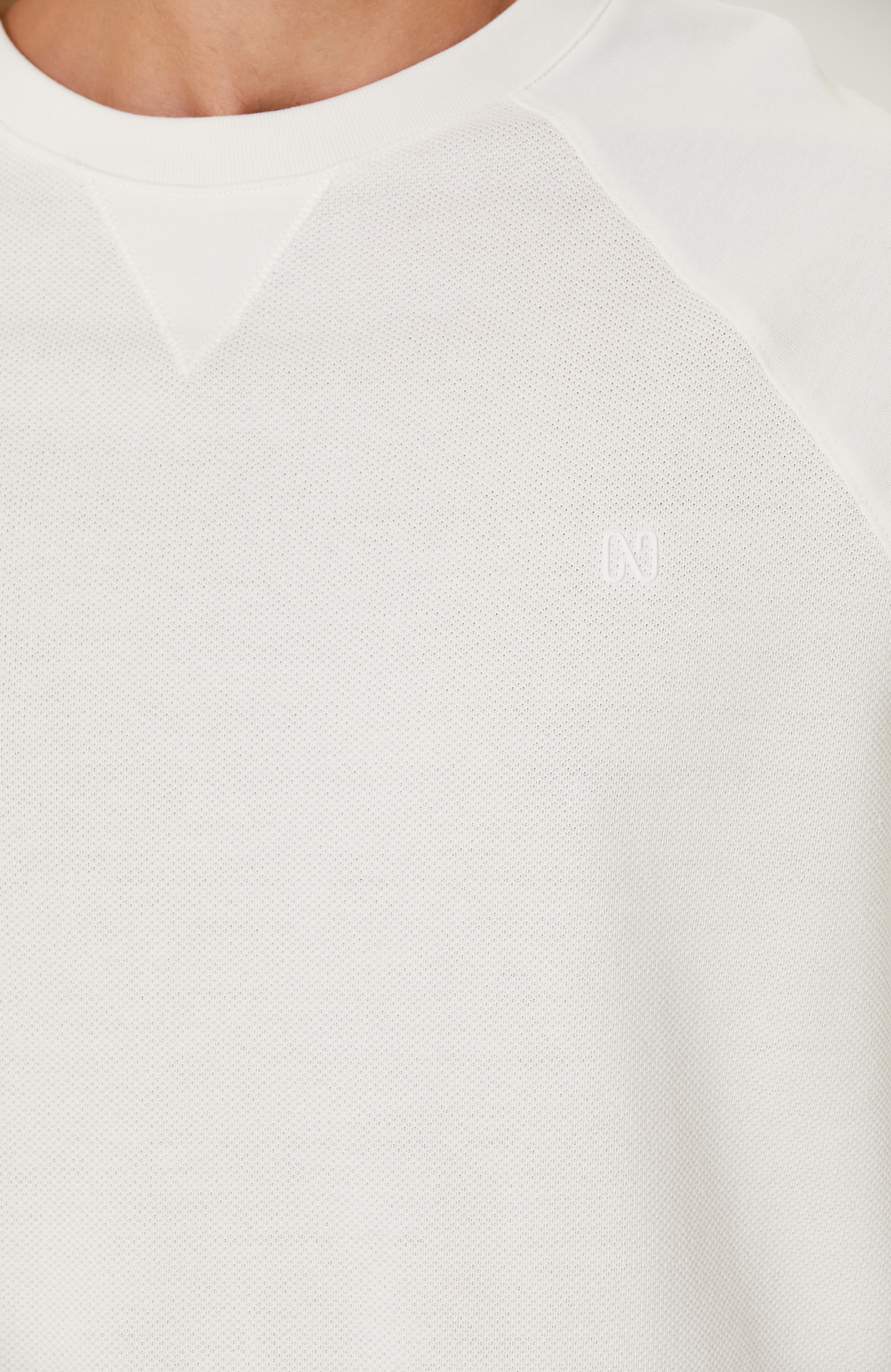 Pamuklu Ekru Pirinç Örgü Sweatshirt