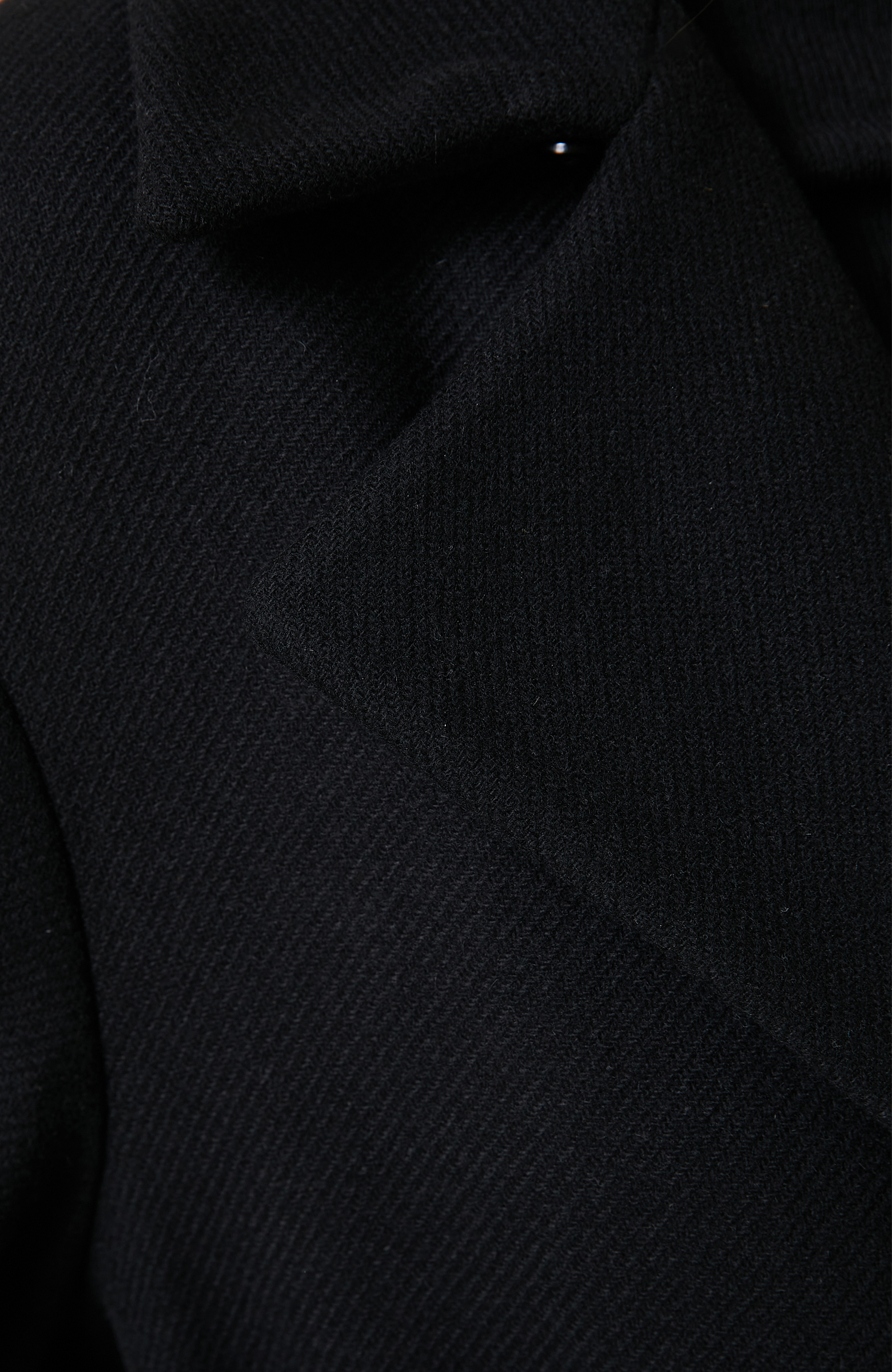 Siyah Yakası Kürklü Kemerli Manto