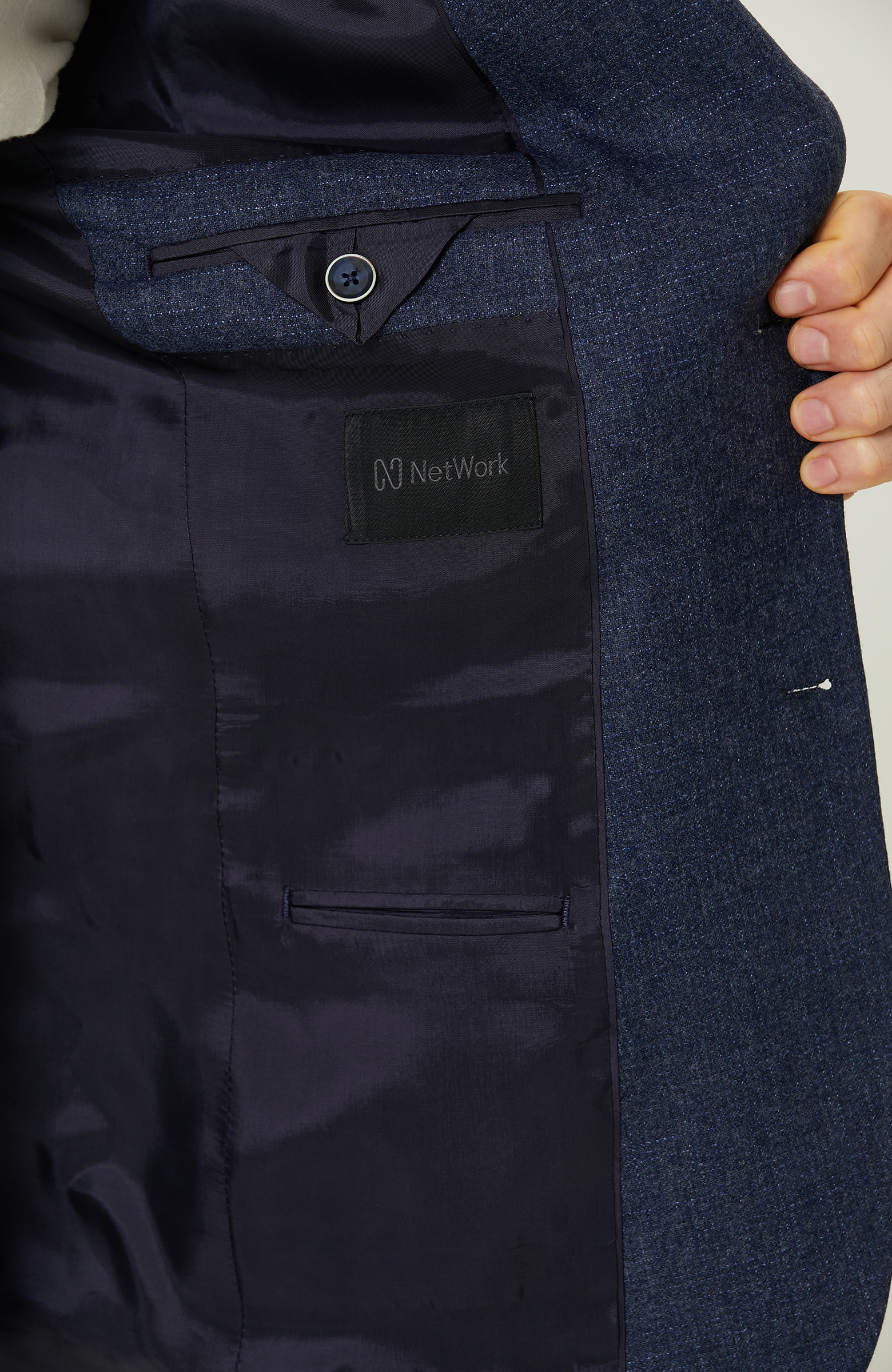 İndigo Kareli Yün Takım Elbise