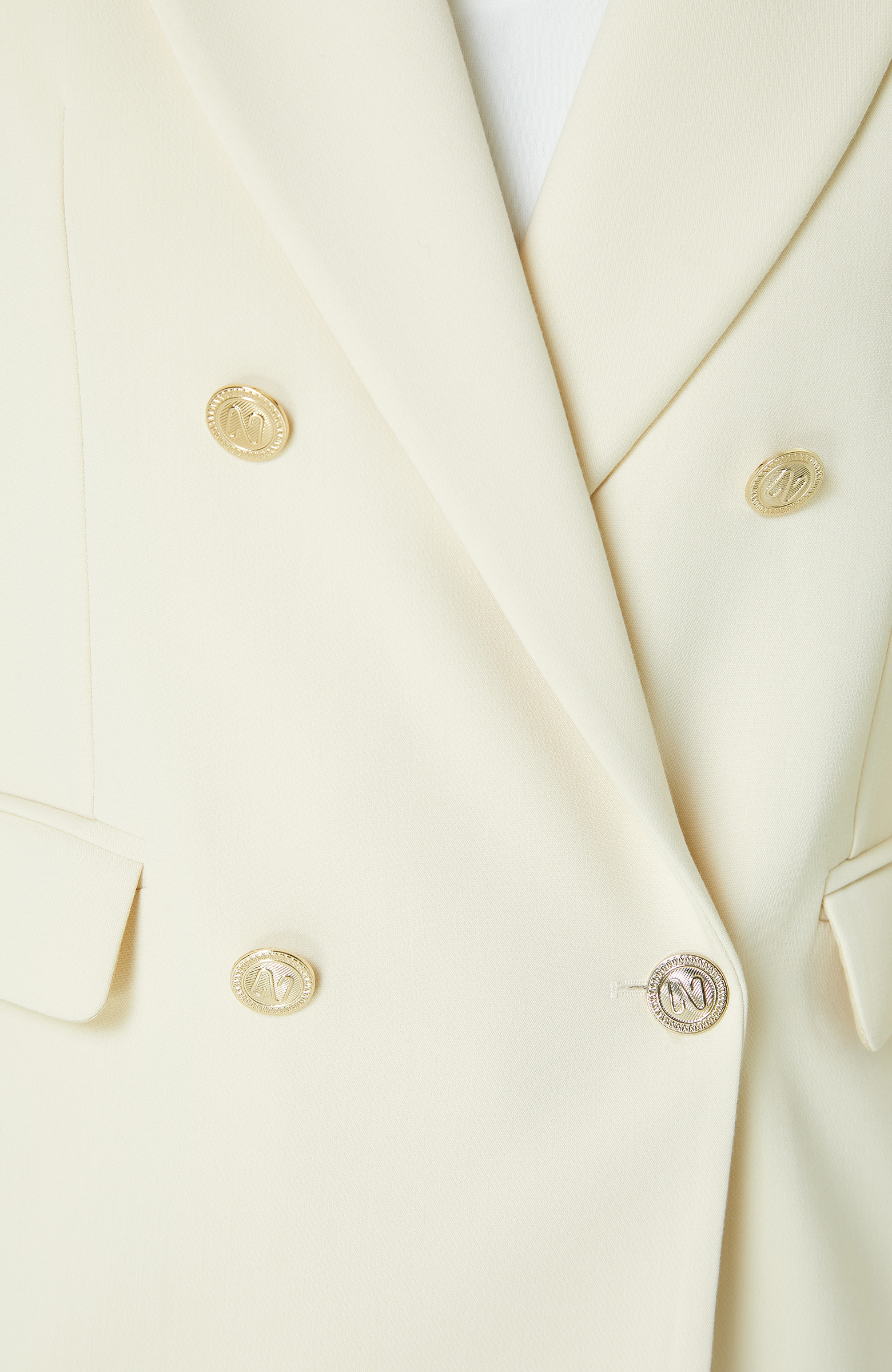 Taş Rengi Metal Düğmeli Blazer Ceket