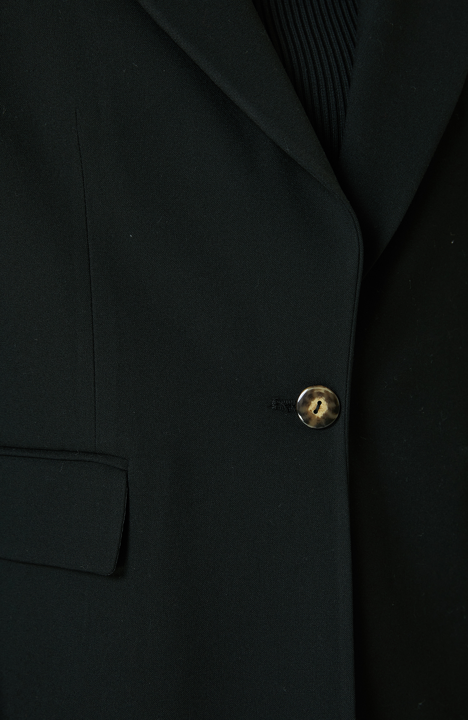 Siyah Kol Ucu Desenli Blazer Ceket