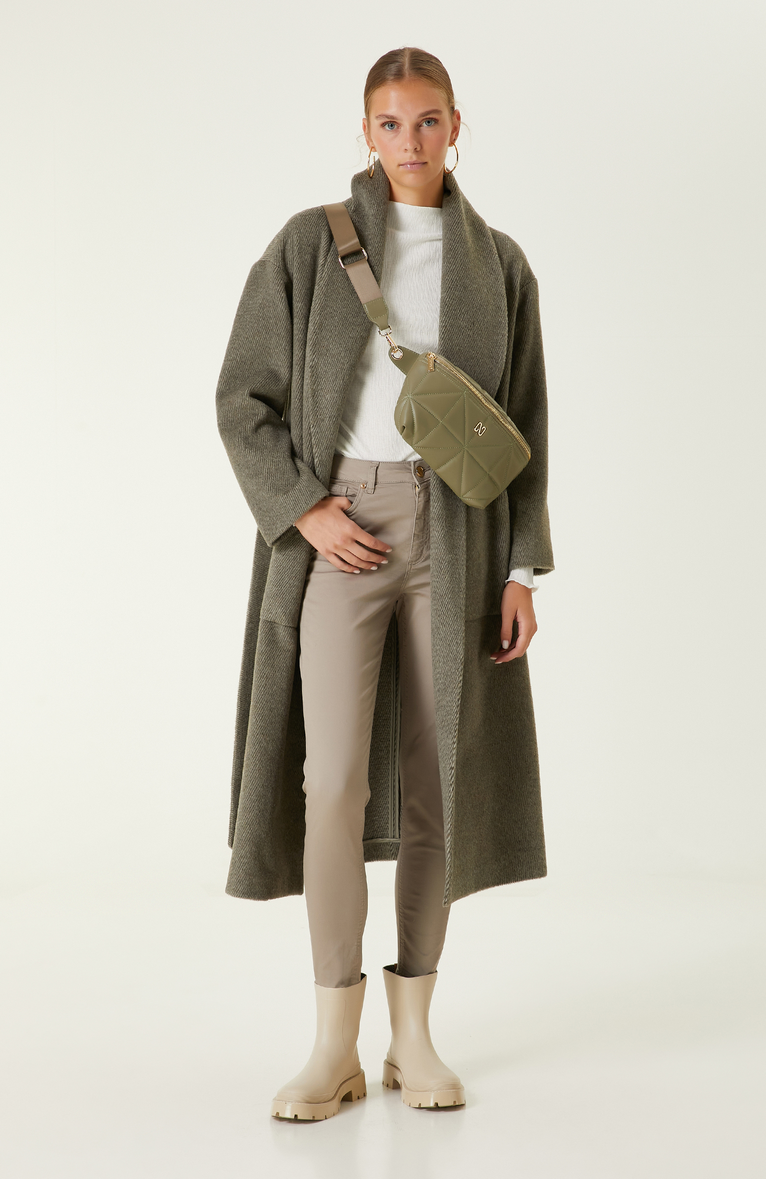 Koyu Bej Parça Boya Pantolon