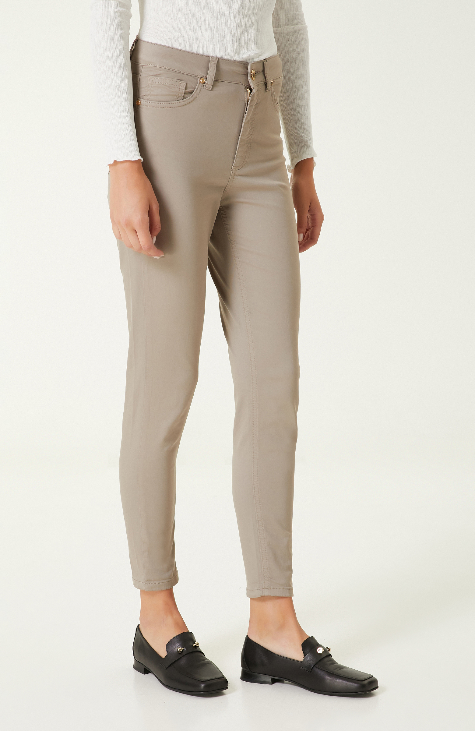 Koyu Bej Parça Boya Pantolon