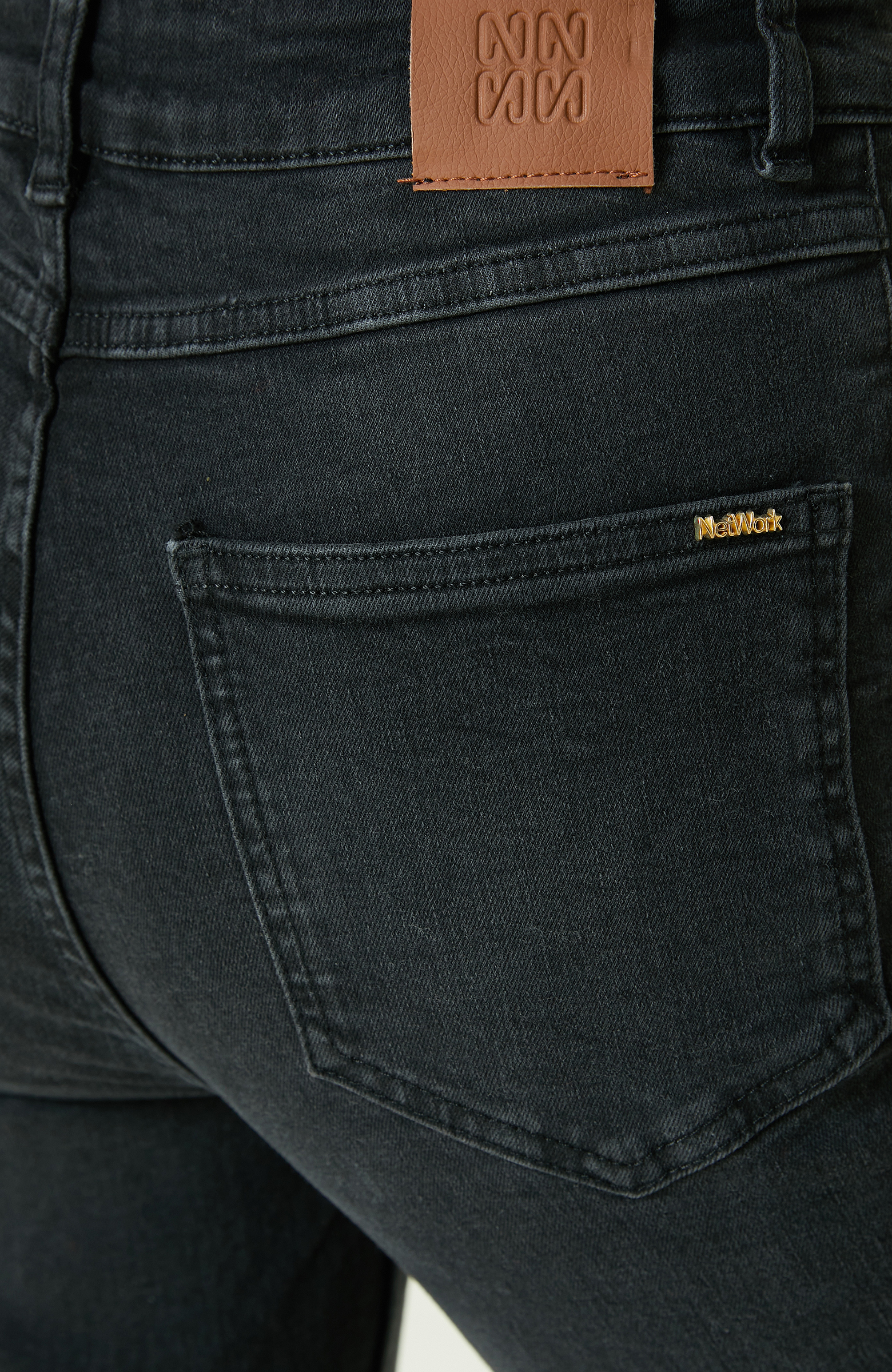 Antrasit Yüksek Bel Denim Pantolon