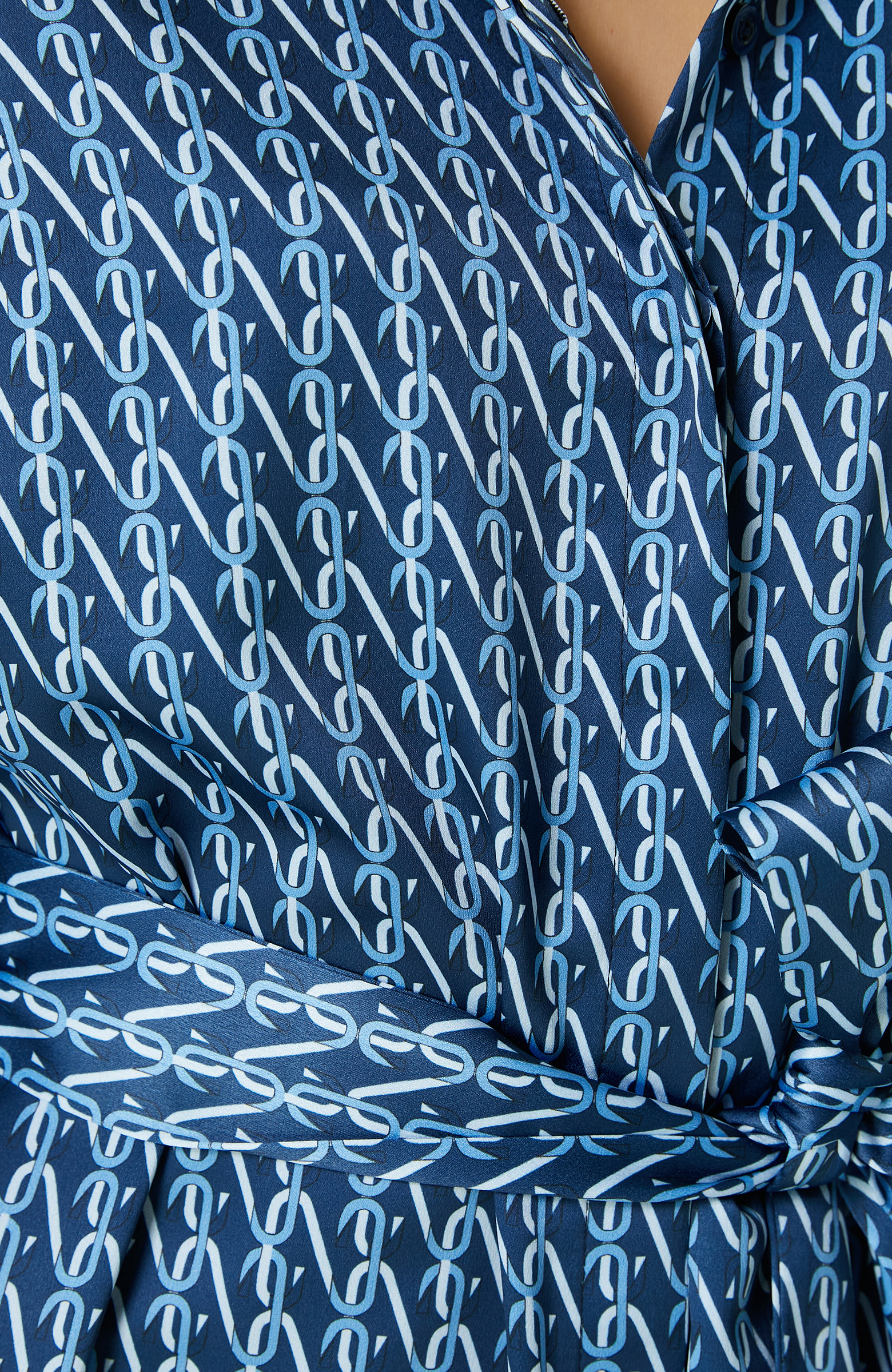 Lacivert Mavi Uzun Gömlek Elbise