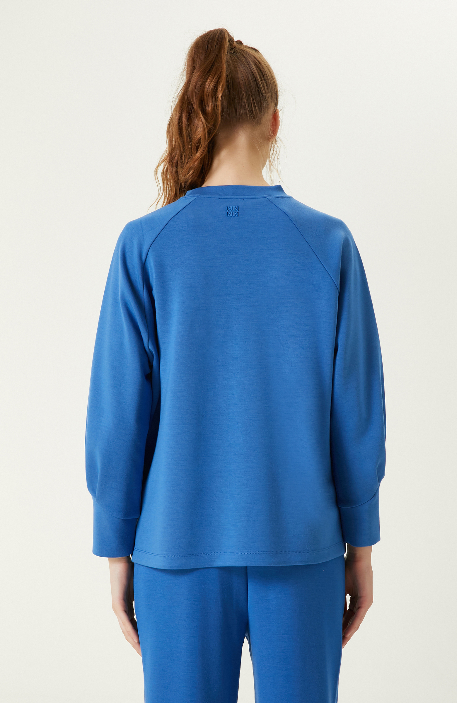 İndigo Bisiklet Yaka Sweatshirt