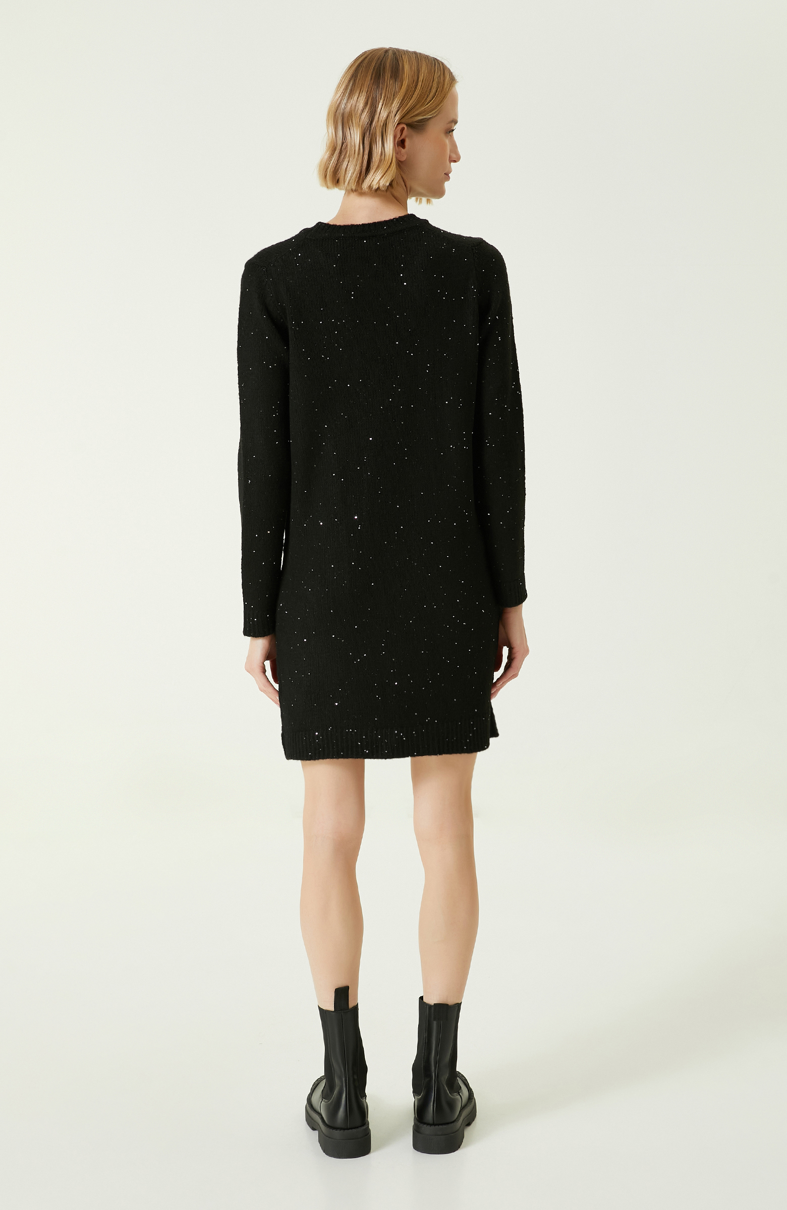 Siyah Payetli Elbise