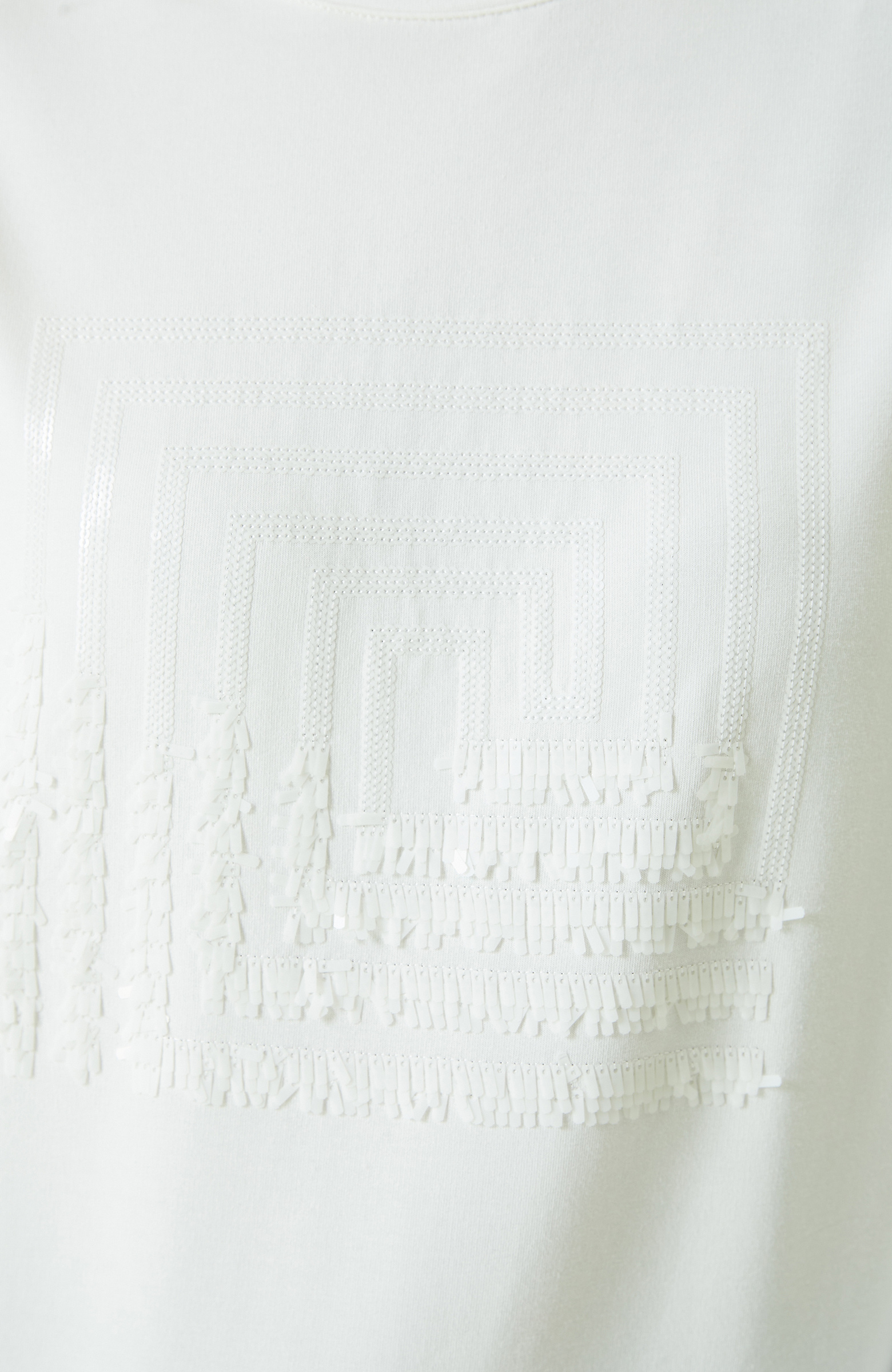 Ekru Payet İşlemeli Sweatshirt