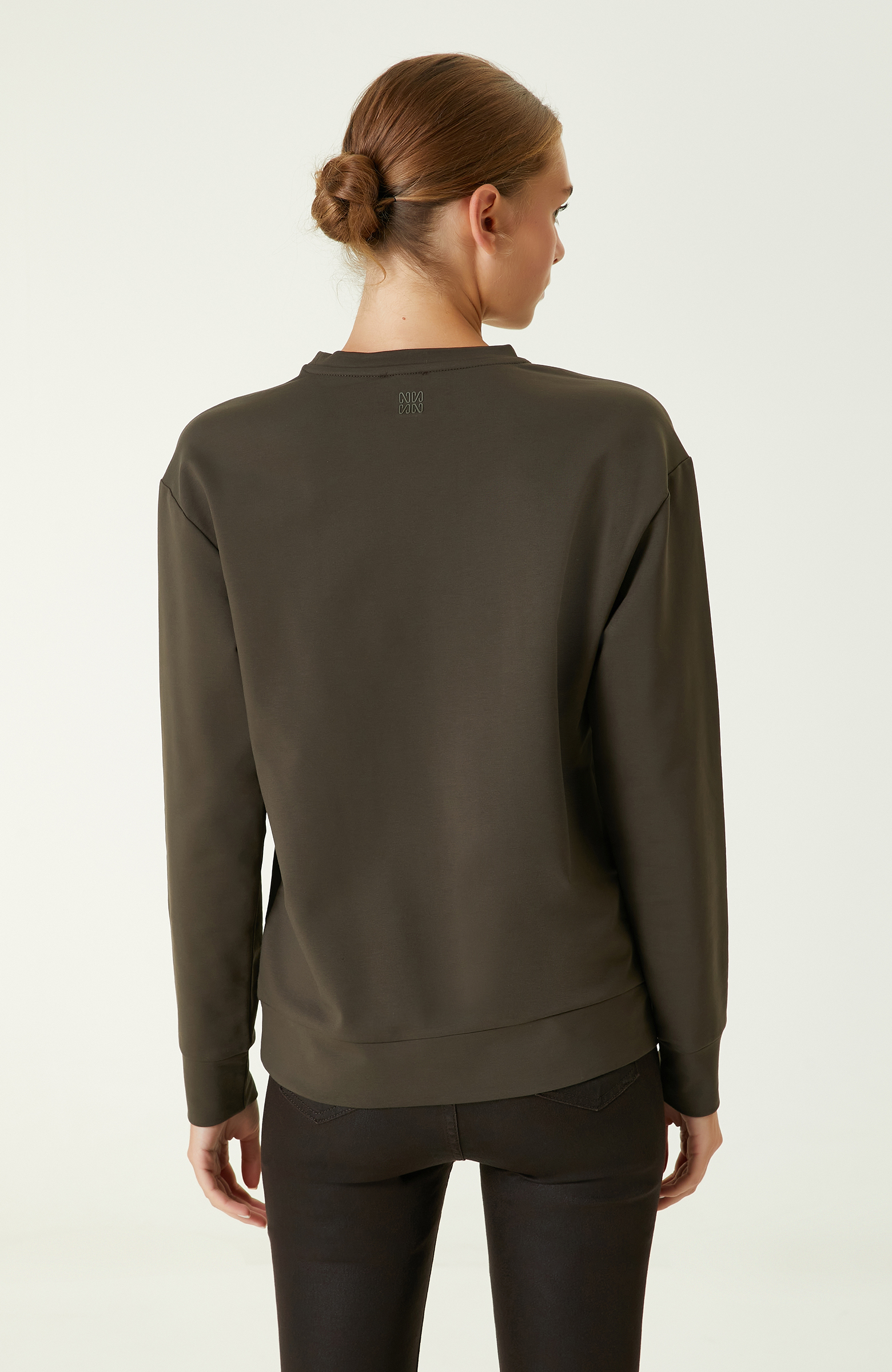 Haki Desenli Sweatshirt