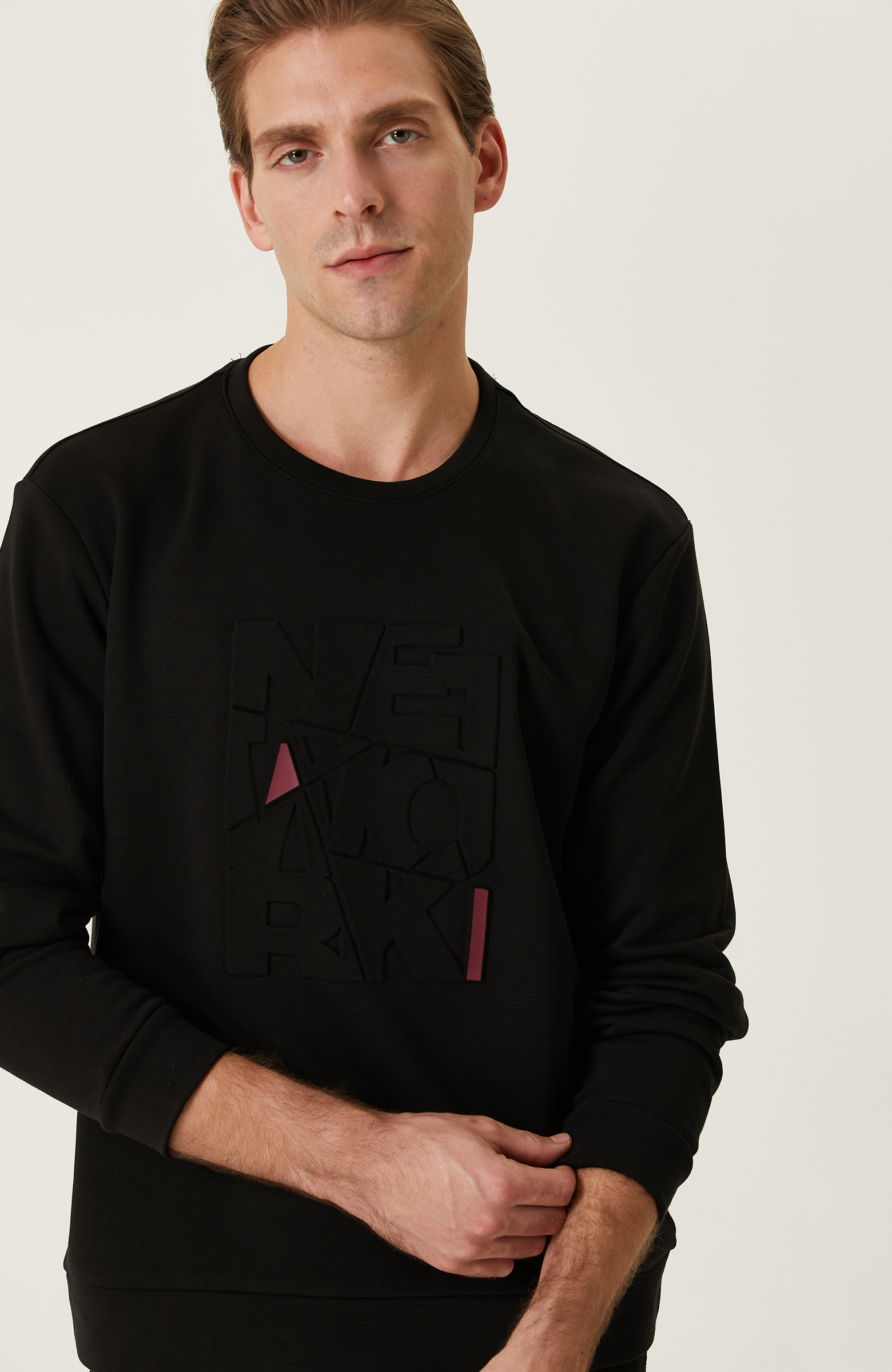 Siyah Baskılı Sweatshirt