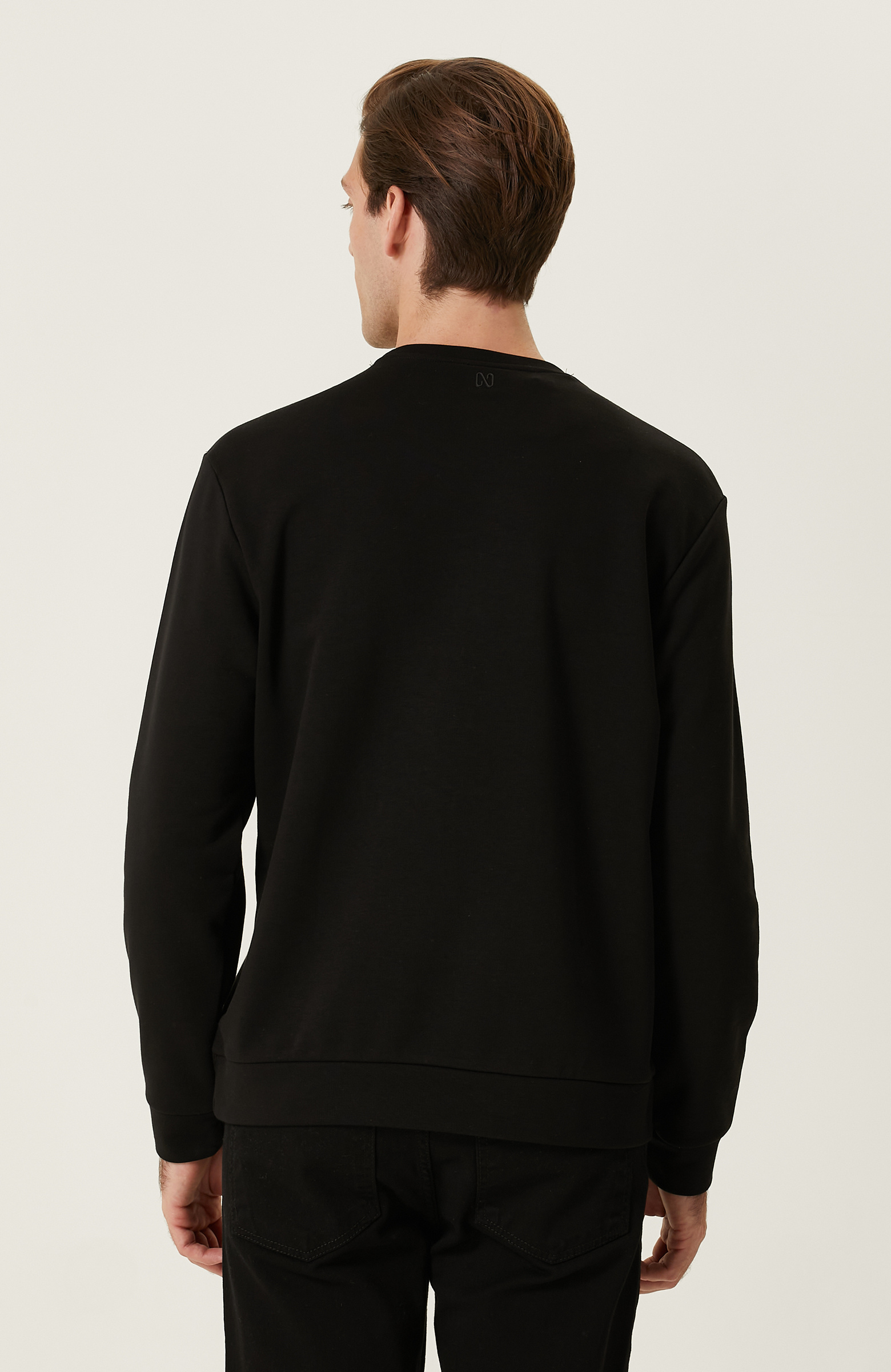 Siyah Baskılı Sweatshirt