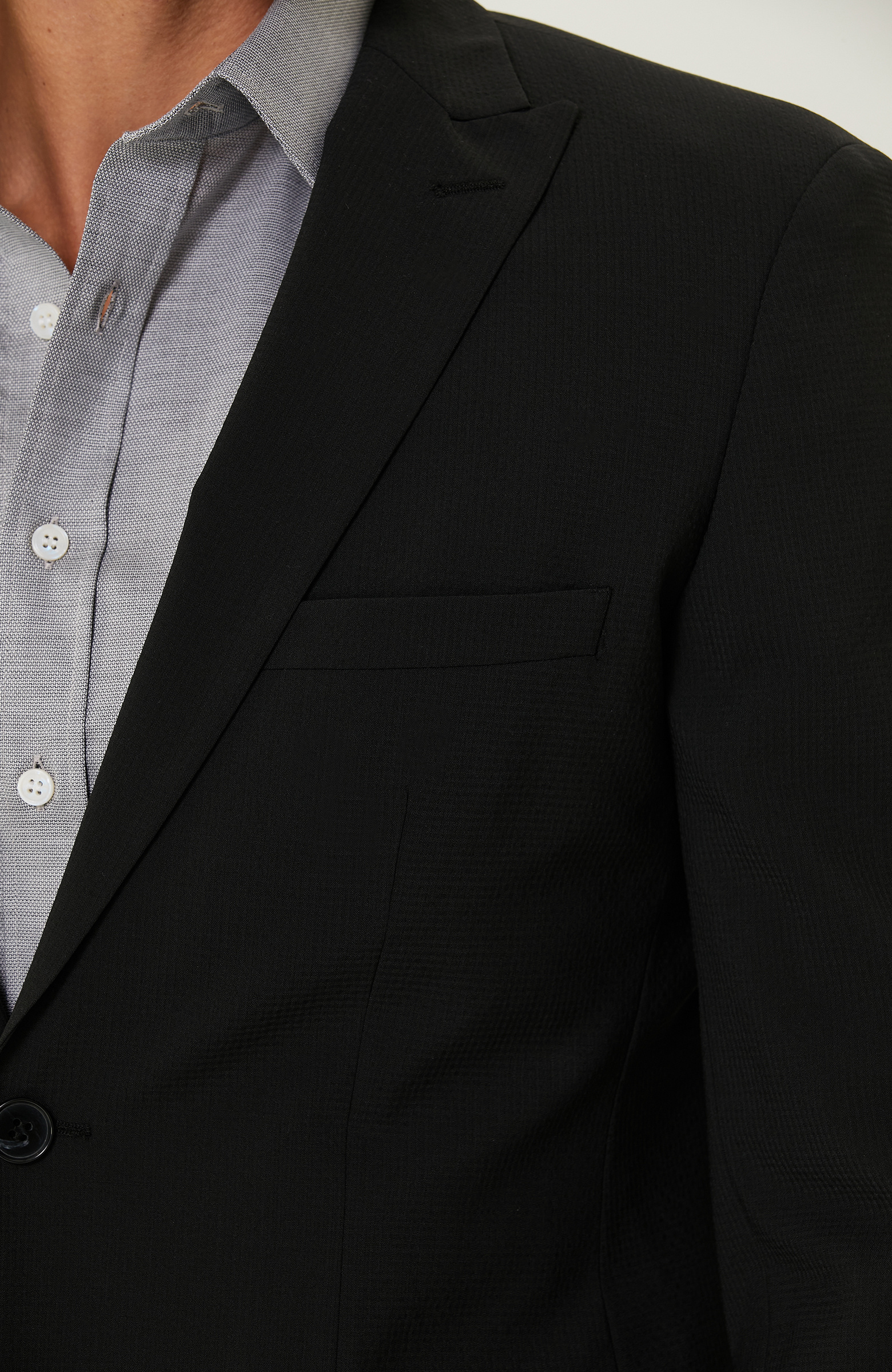 Siyah Gofre Desenli Takım Elbise