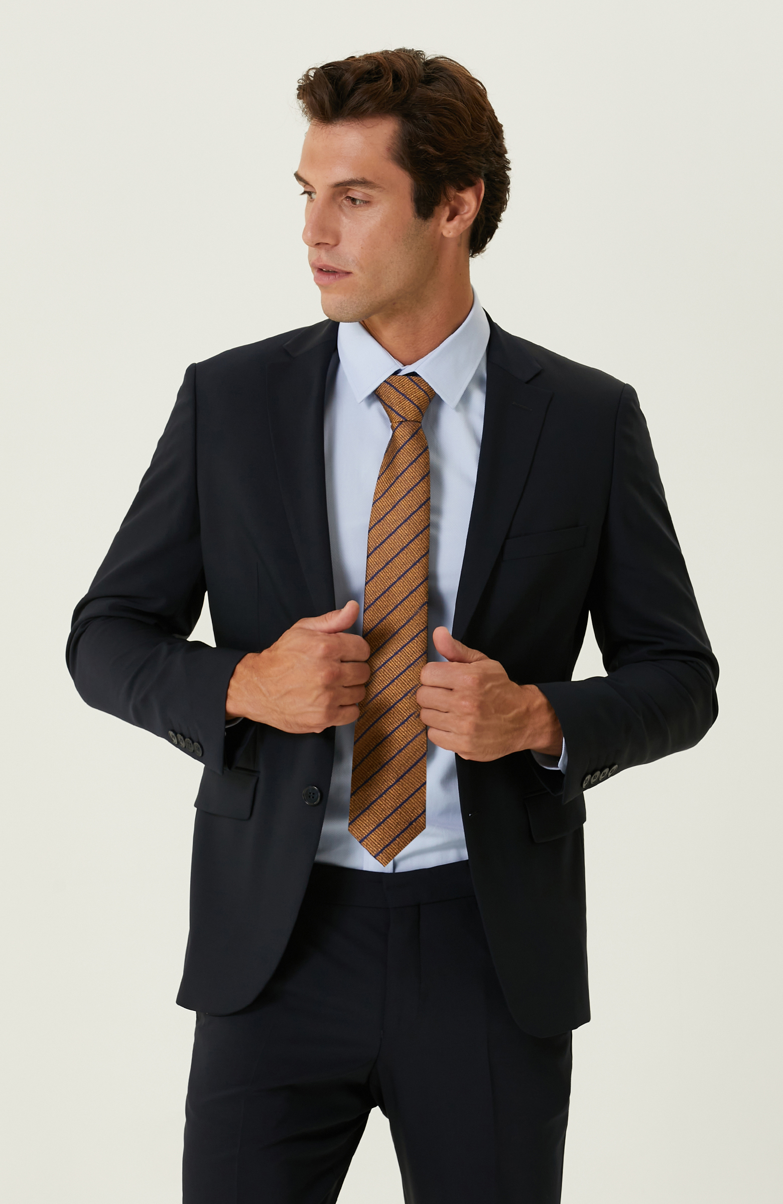 Lacivert Mono Yaka Takım Elbise