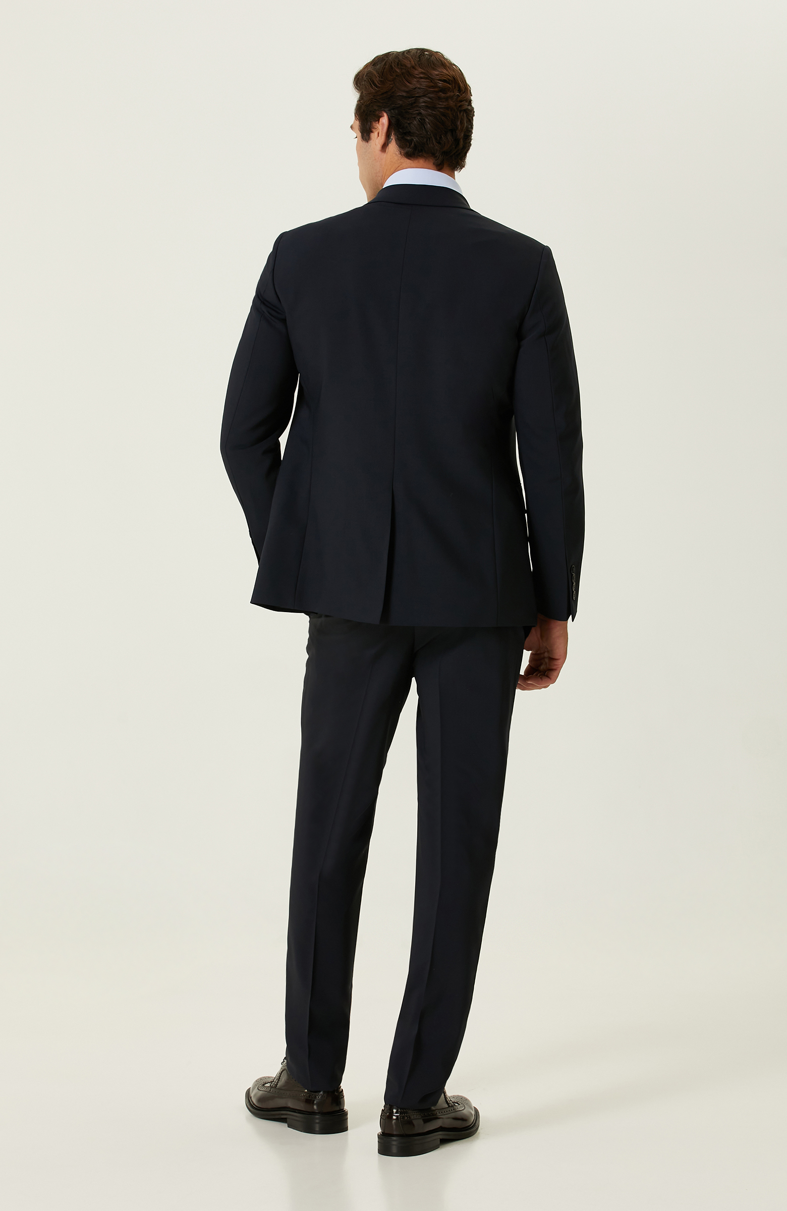 Lacivert Mono Yaka Takım Elbise