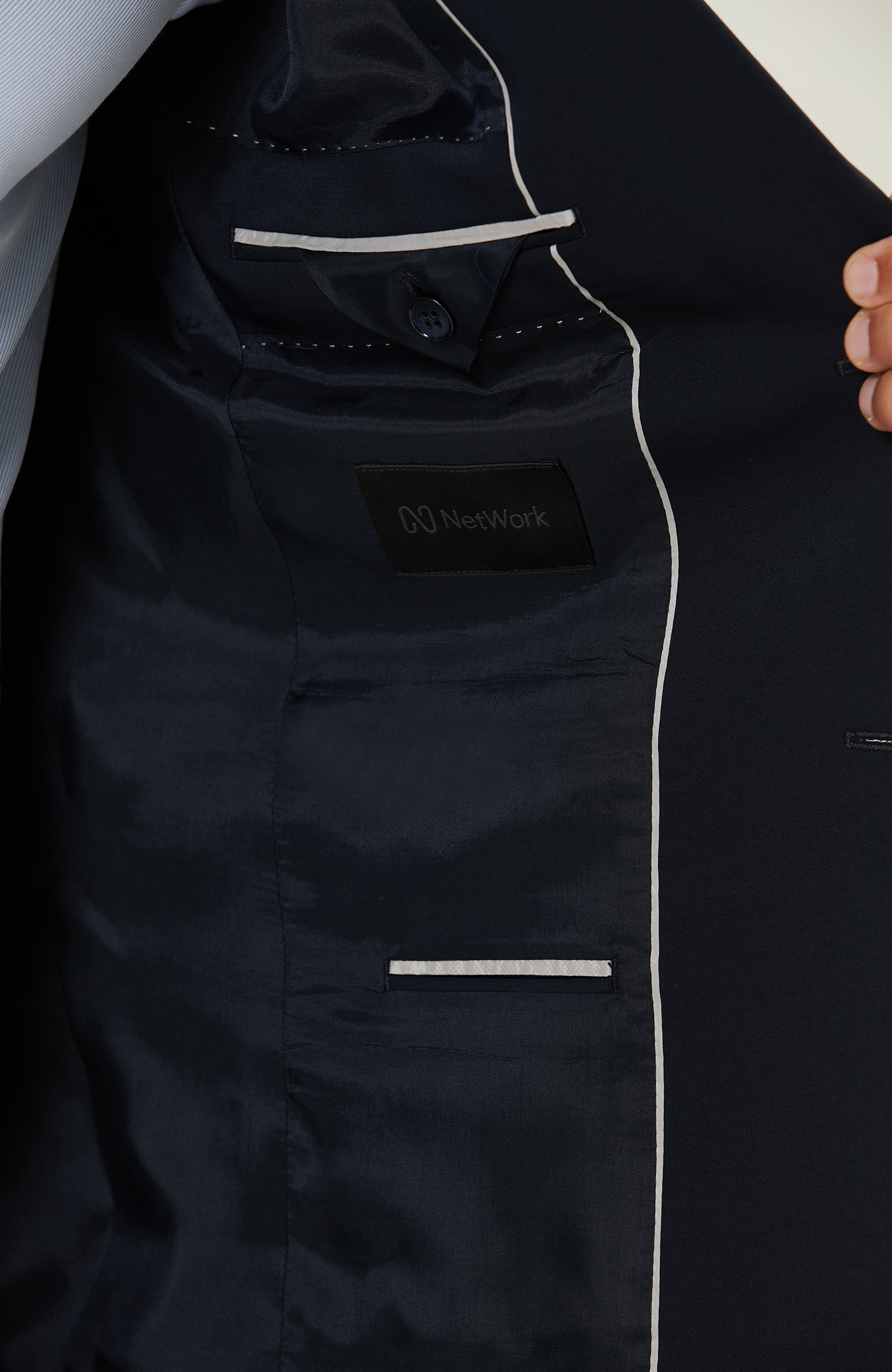 Lacivert Mono Yaka Takım Elbise