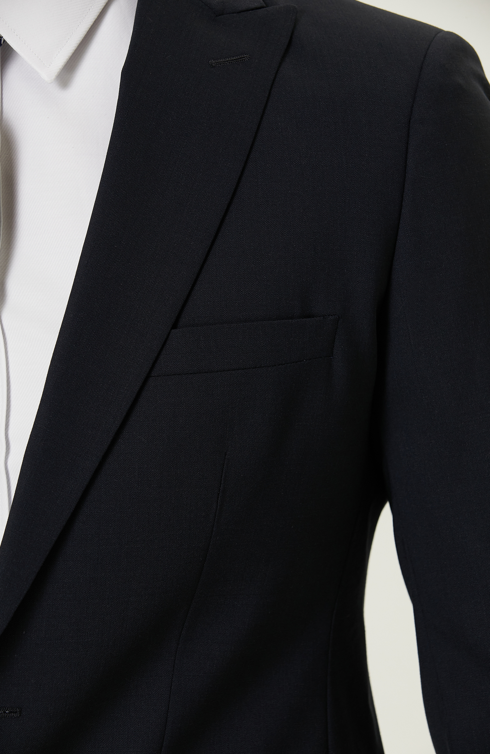 Lacivert Piklapel Yaka Takım Elbise