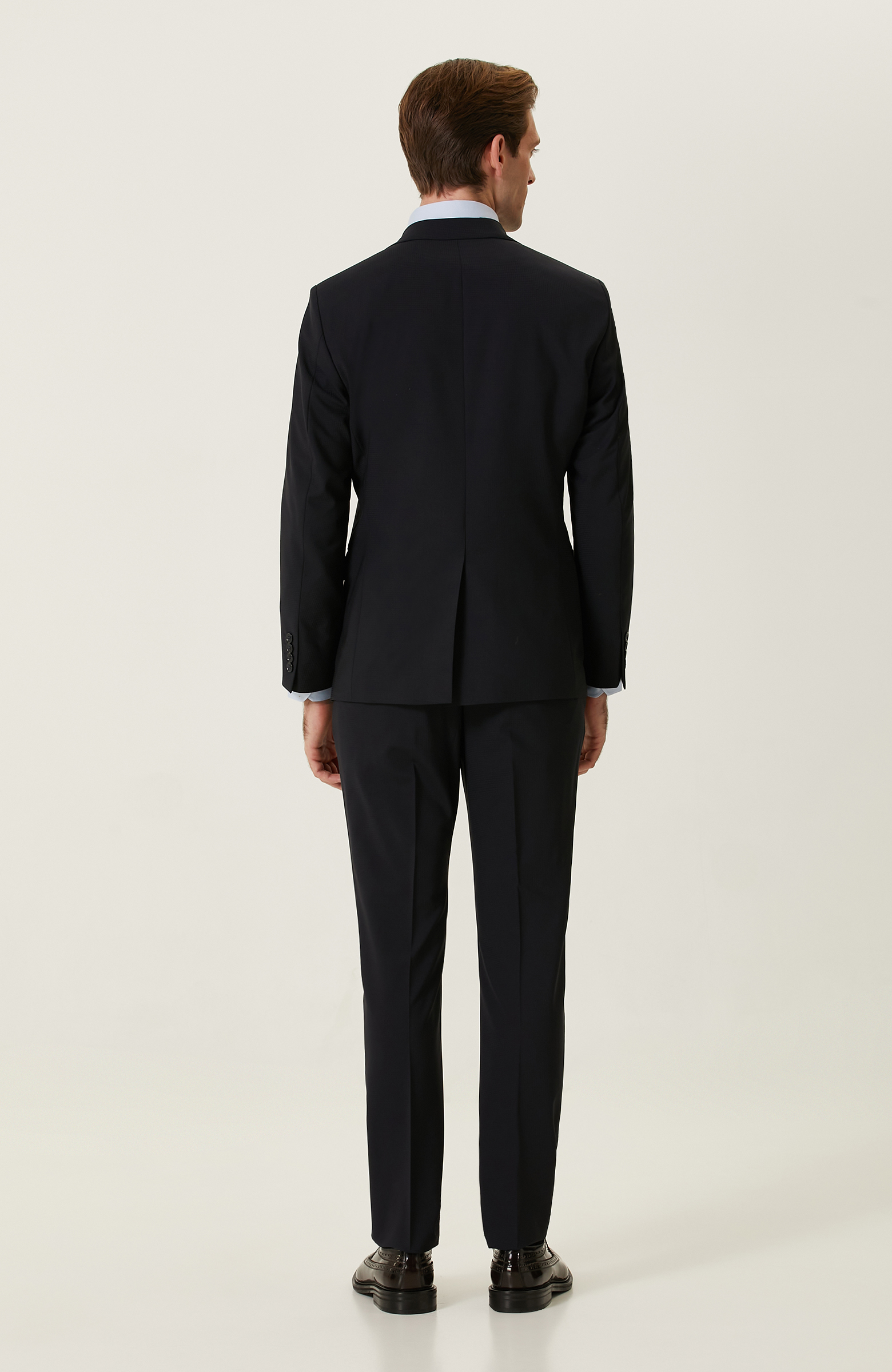 Lacivert Pötikareli Takım Elbise