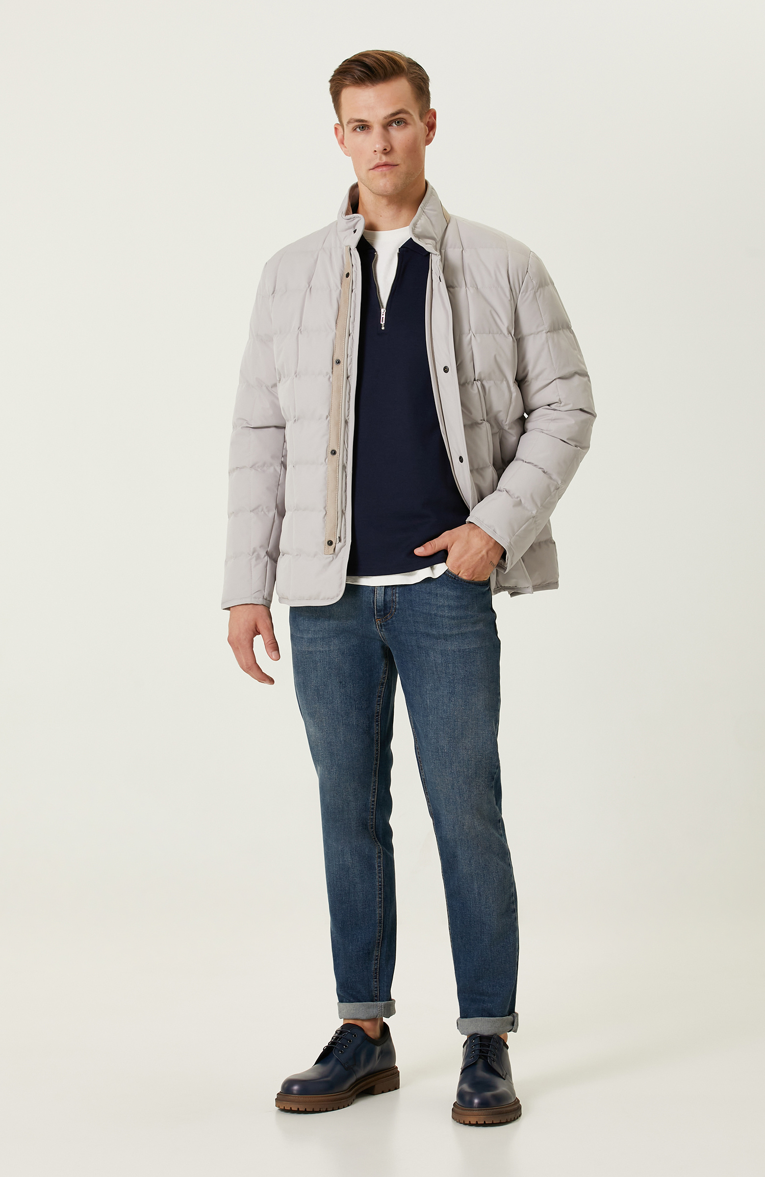 Lacivert Fermuarlı Sweatshirt