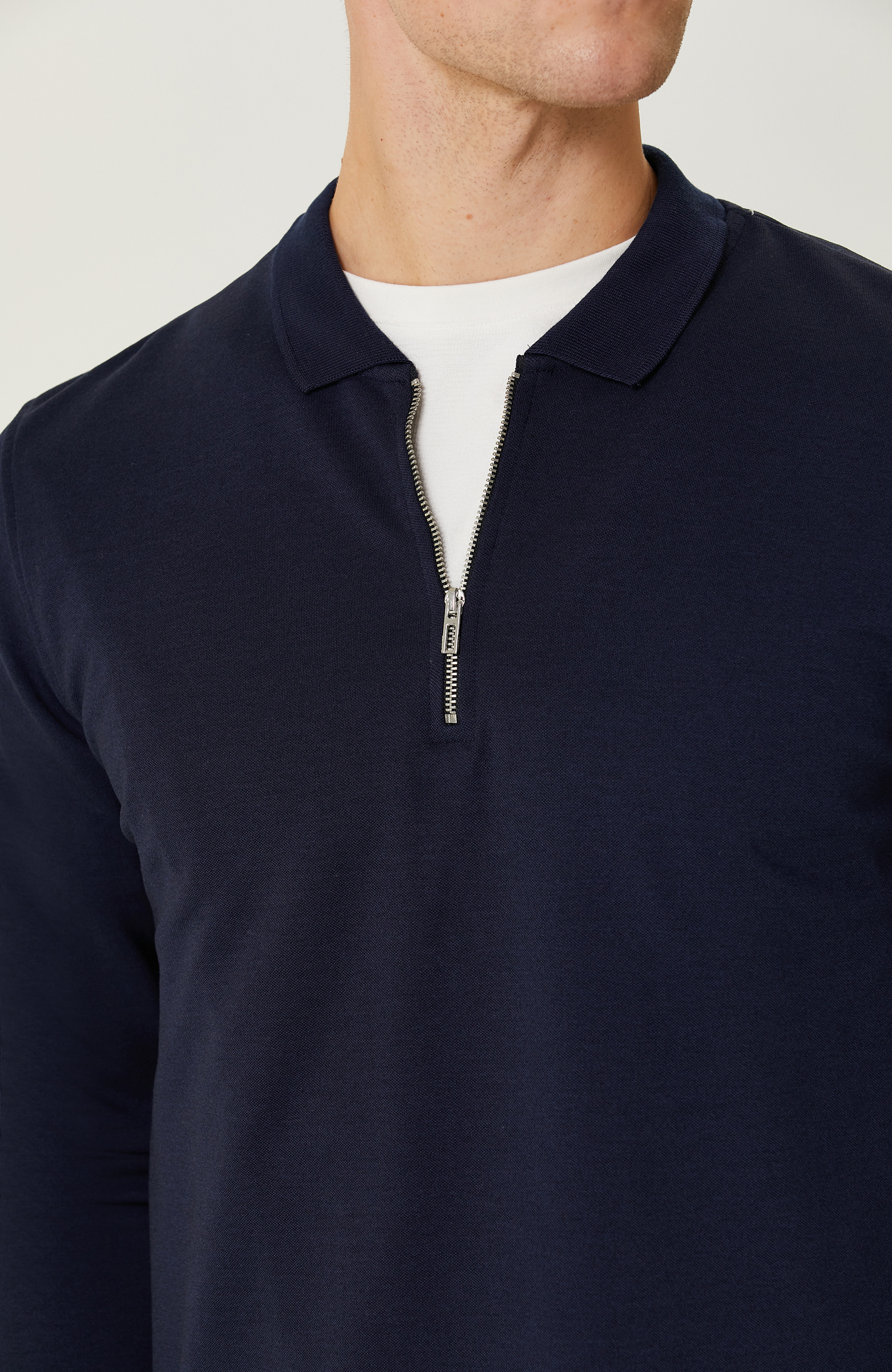 Lacivert Fermuarlı Sweatshirt