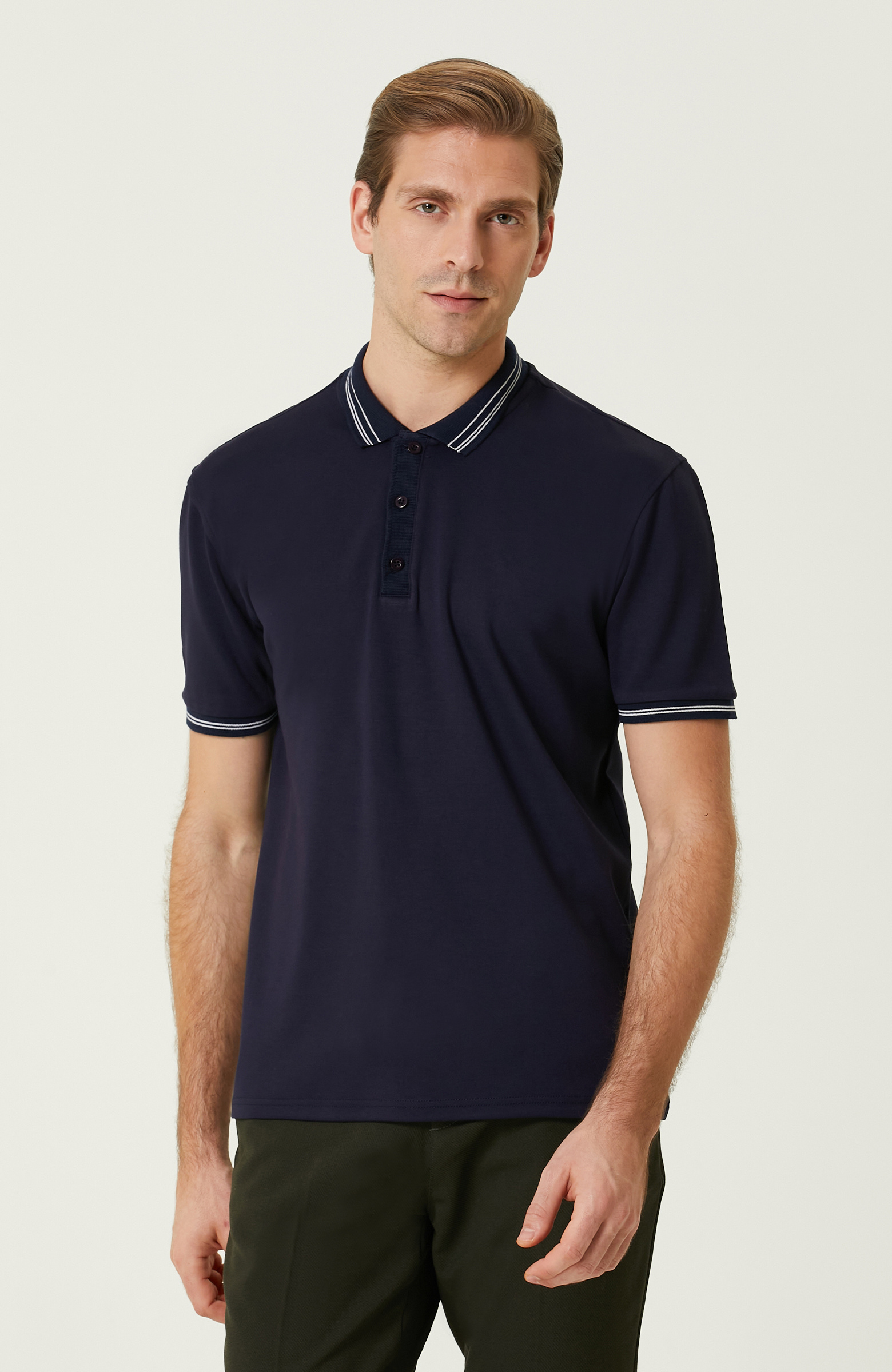 Lacivert Polo Yaka T-shirt