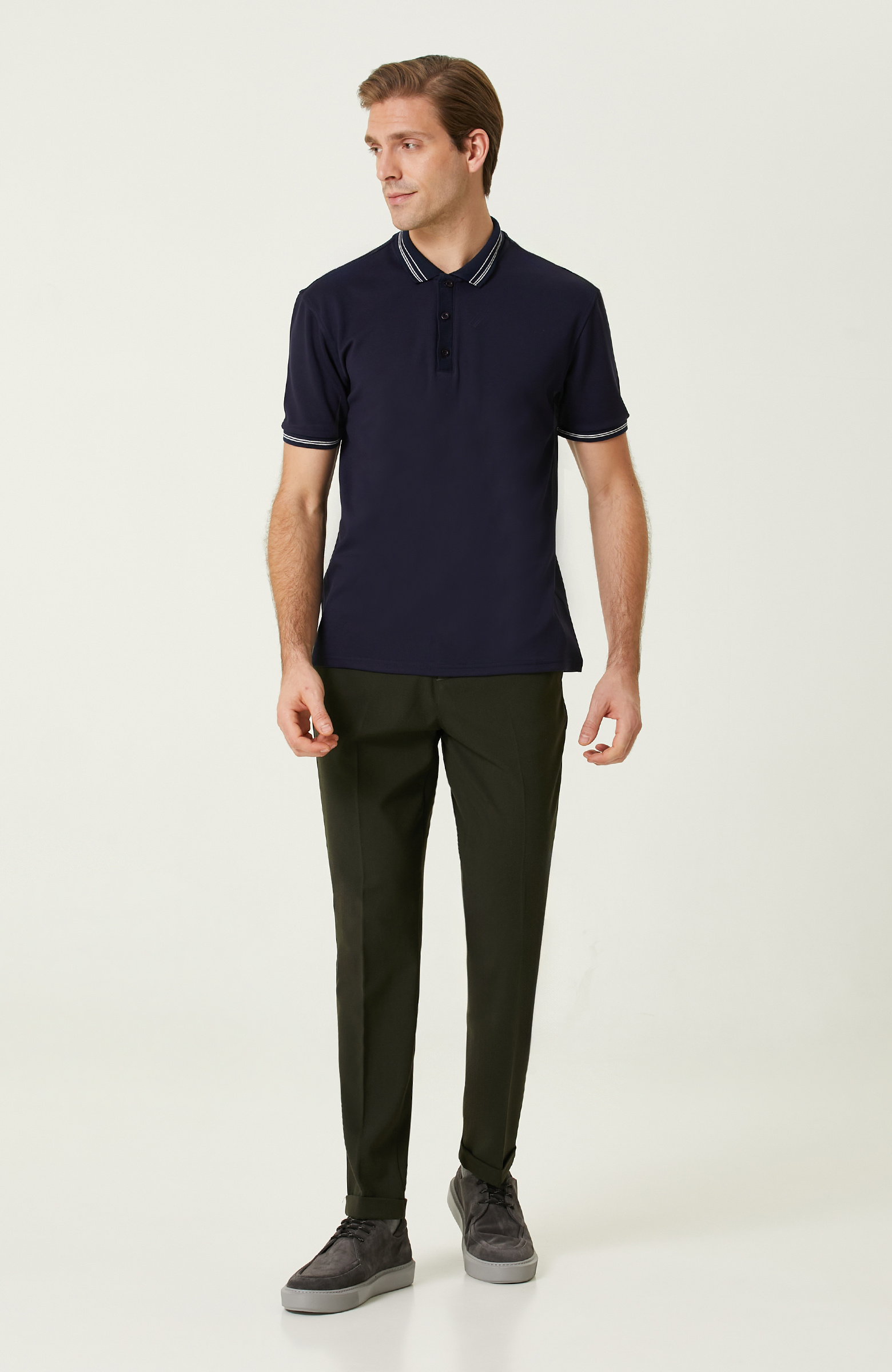 Lacivert Polo Yaka T-shirt