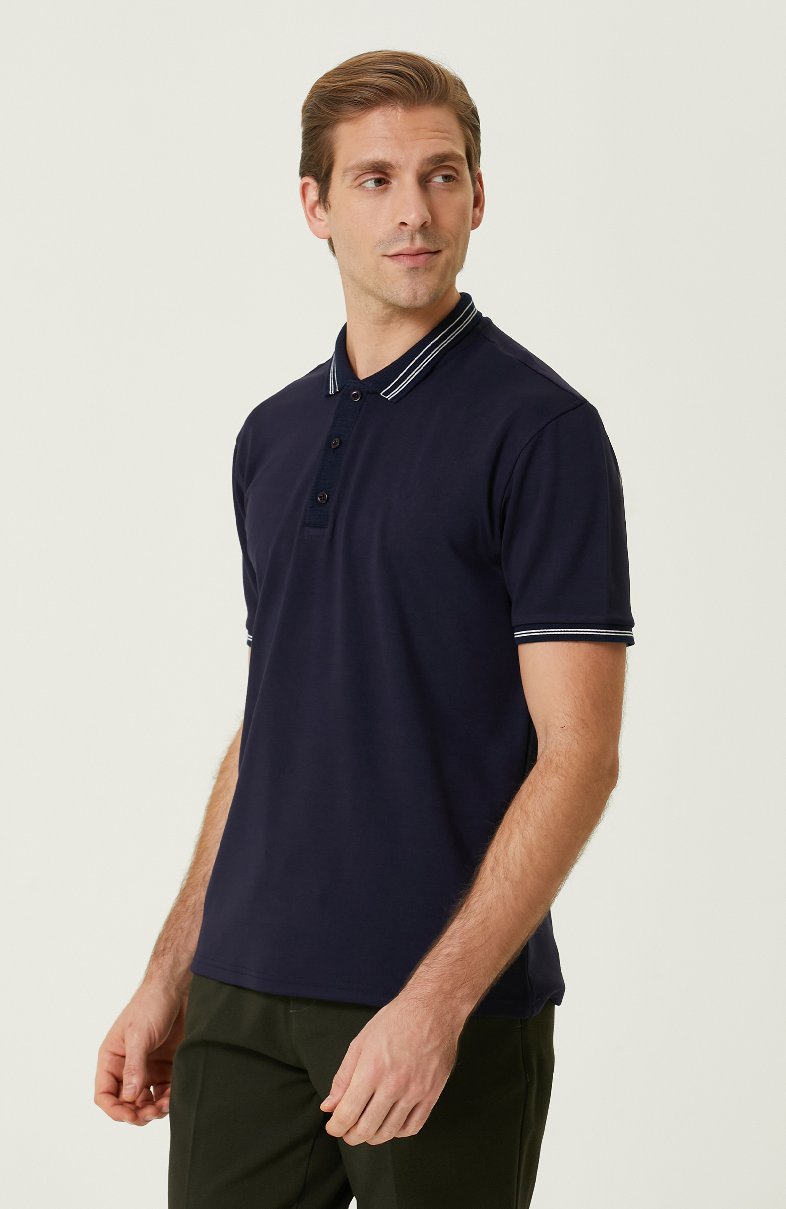 Lacivert Polo Yaka T-shirt