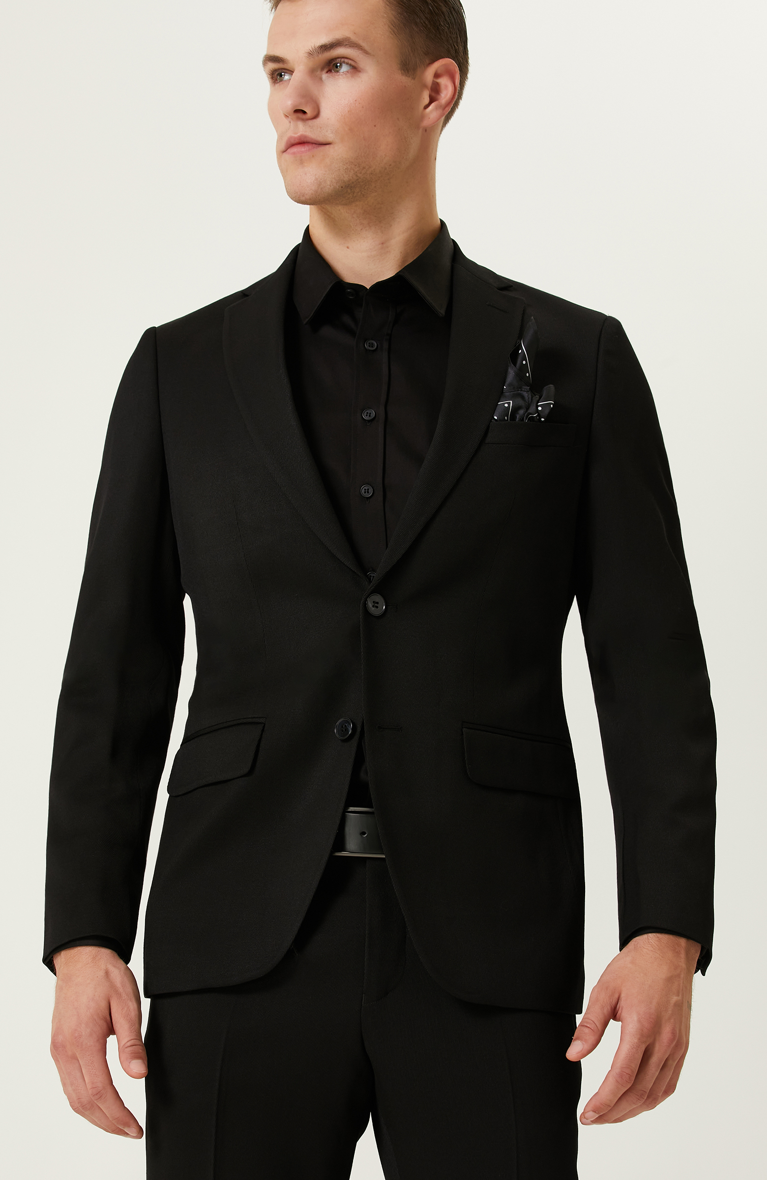 Siyah Diyagonal Takım Elbise