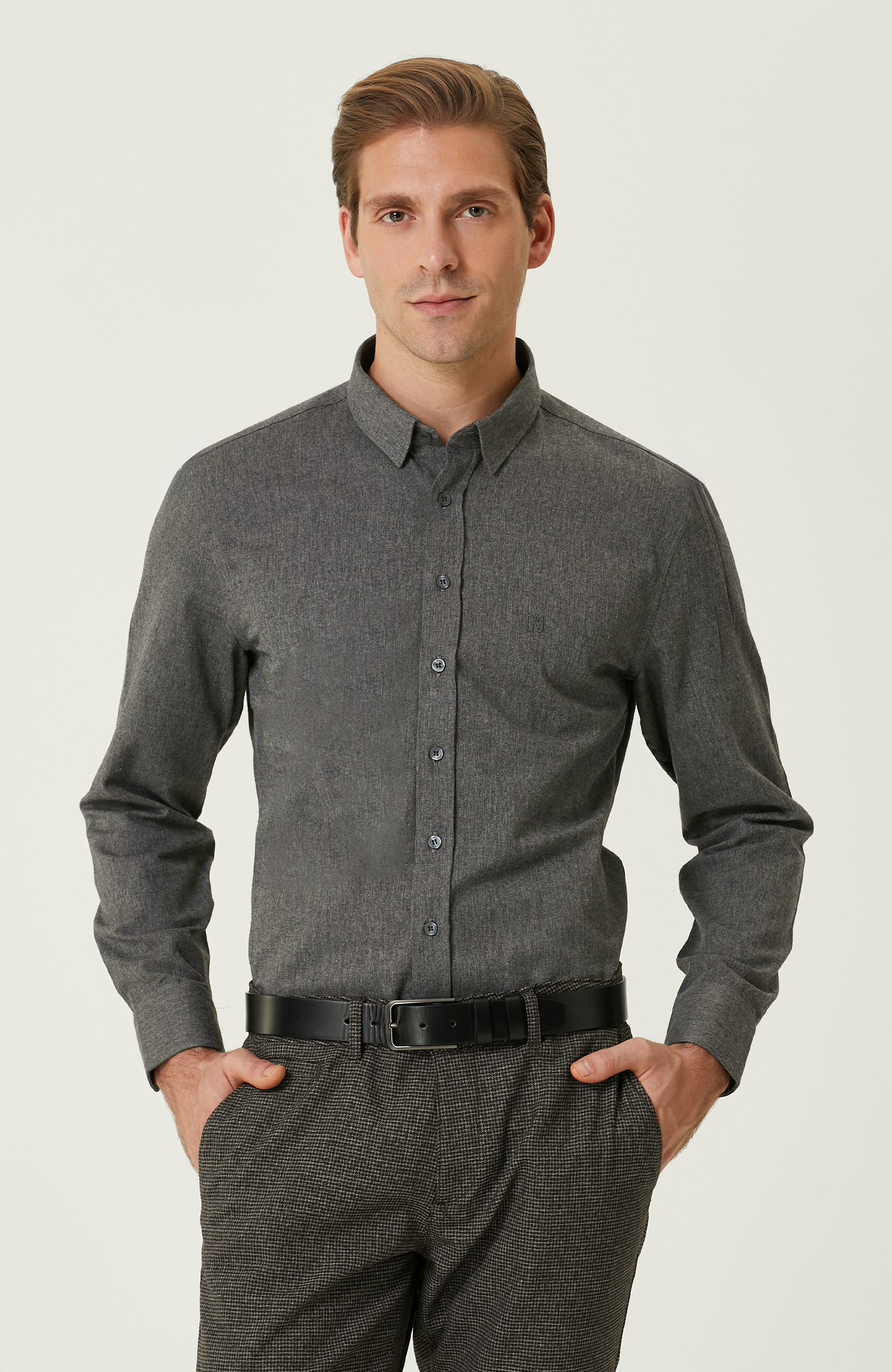 Antrasit Flanel Gömlek