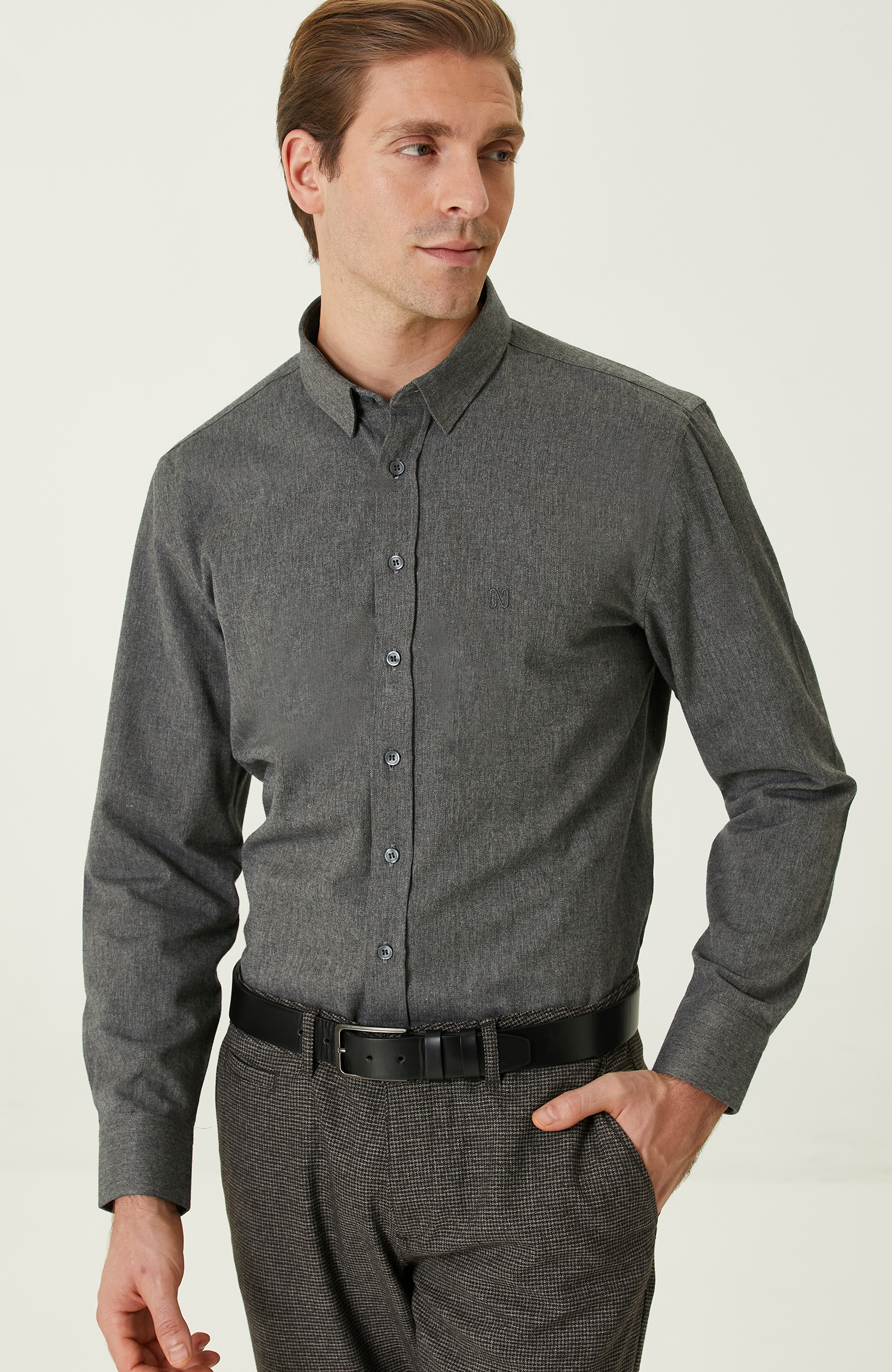 Antrasit Flanel Gömlek