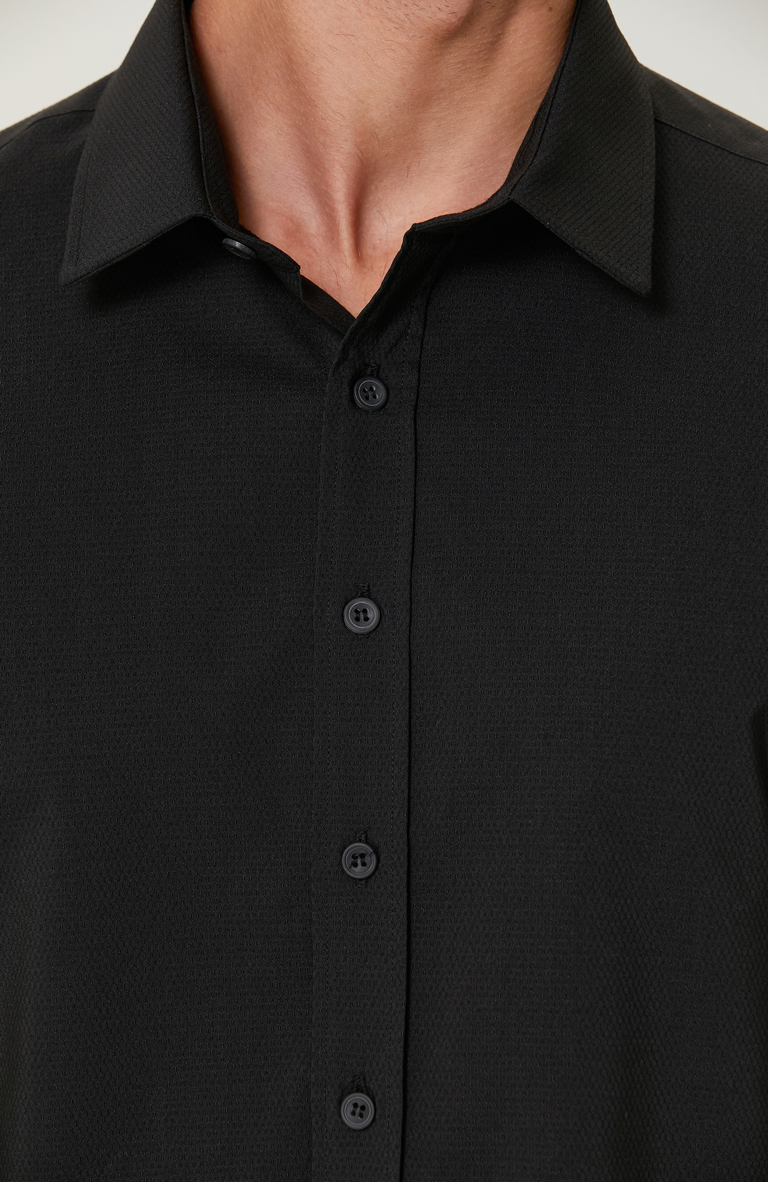 Siyah Likralı Gömlek