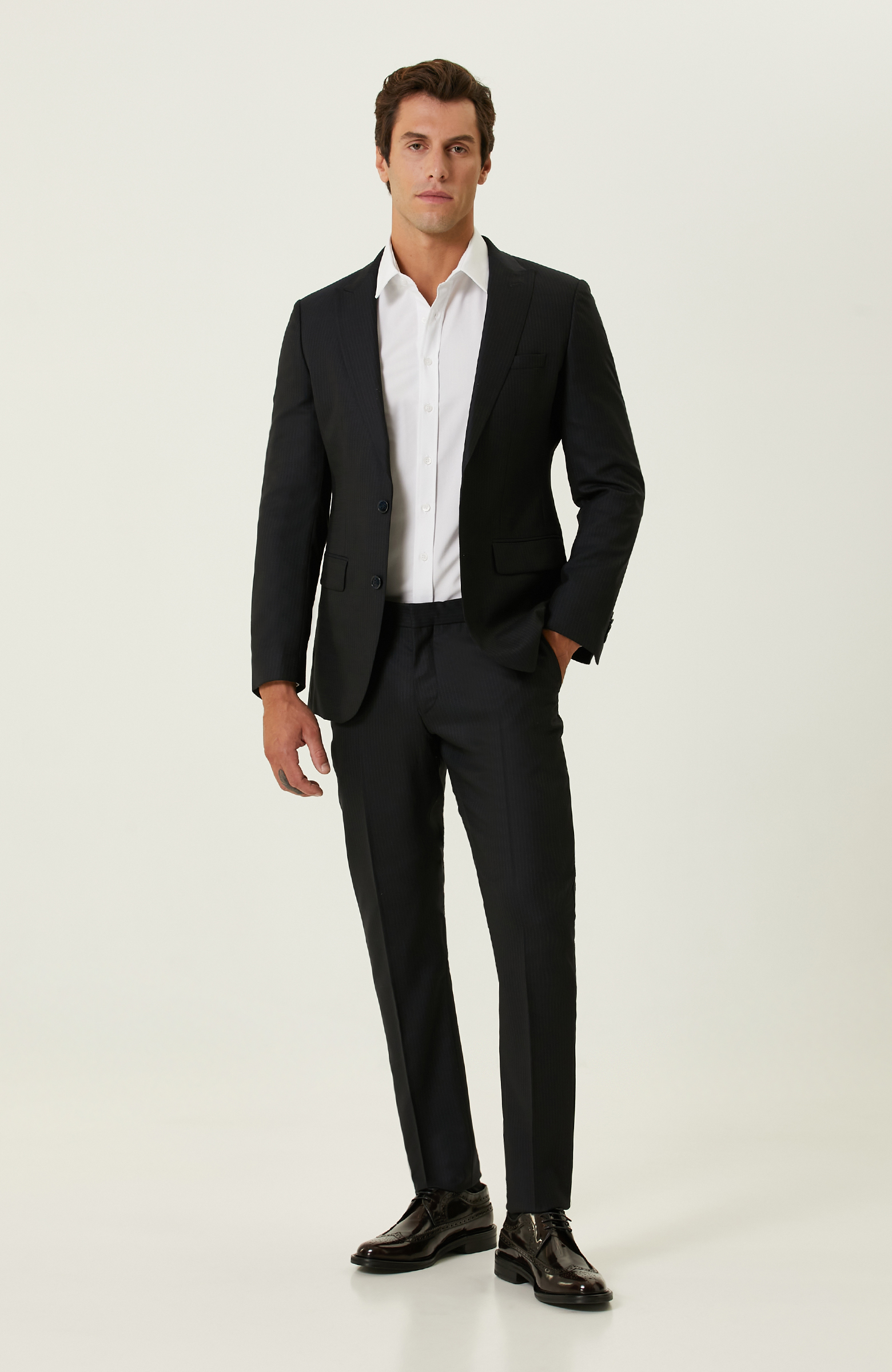 Beyaz Likralı Gömlek