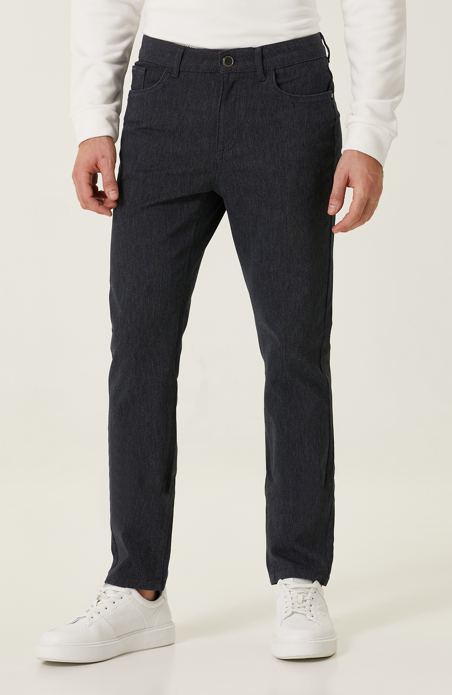 Lacivert Diyagonal Casual Pantolon