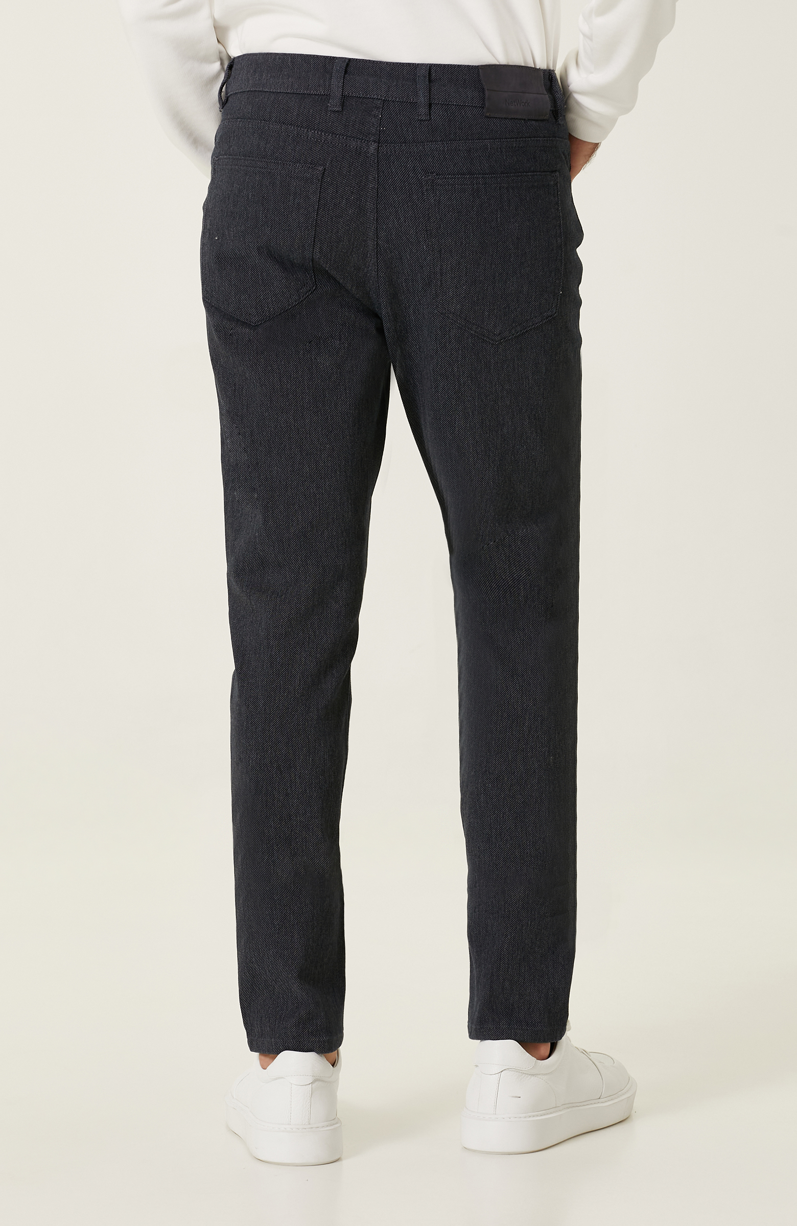 Lacivert Diyagonal Casual Pantolon