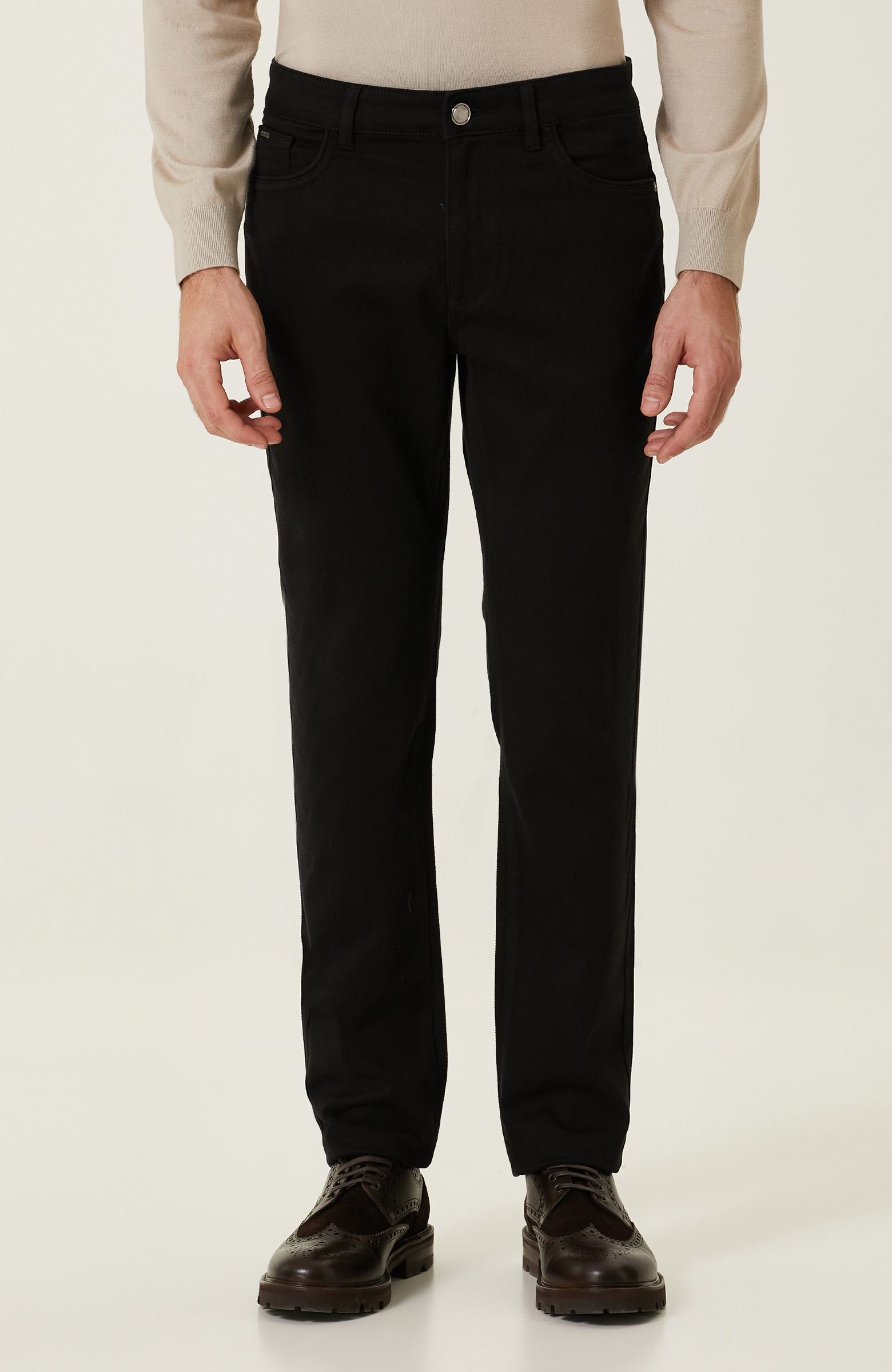 Siyah Diyagonal Casual Pantolon