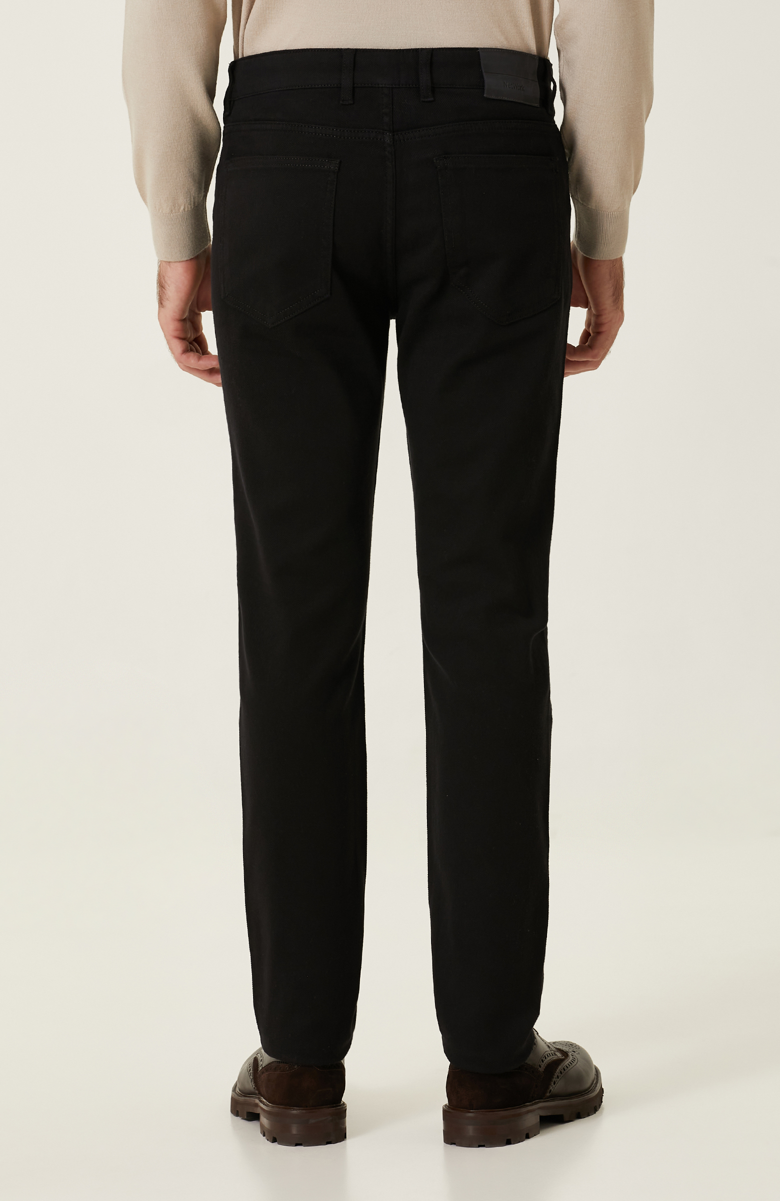 Siyah Diyagonal Casual Pantolon