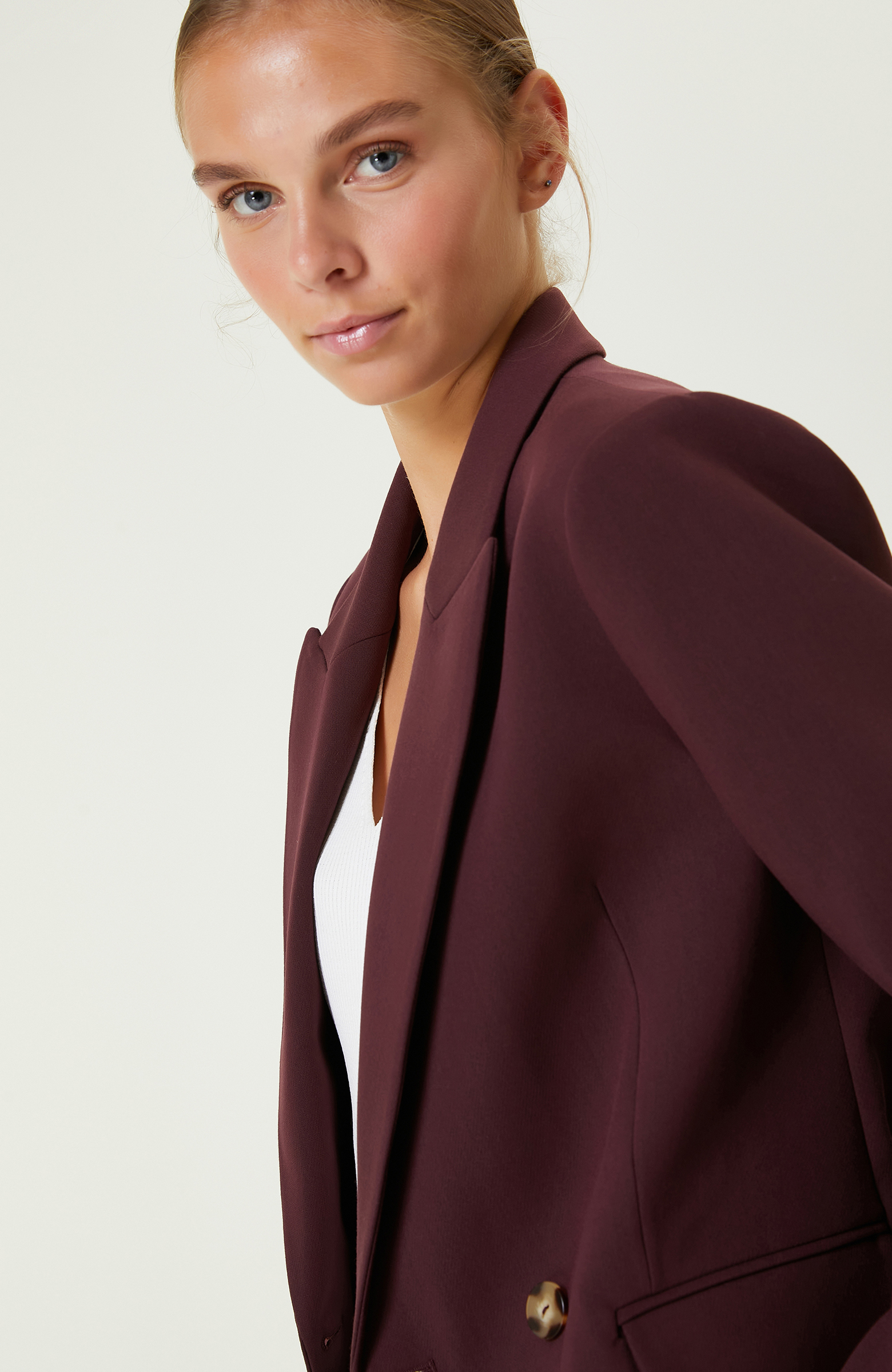 Bordo Uzun Kollu Ceket