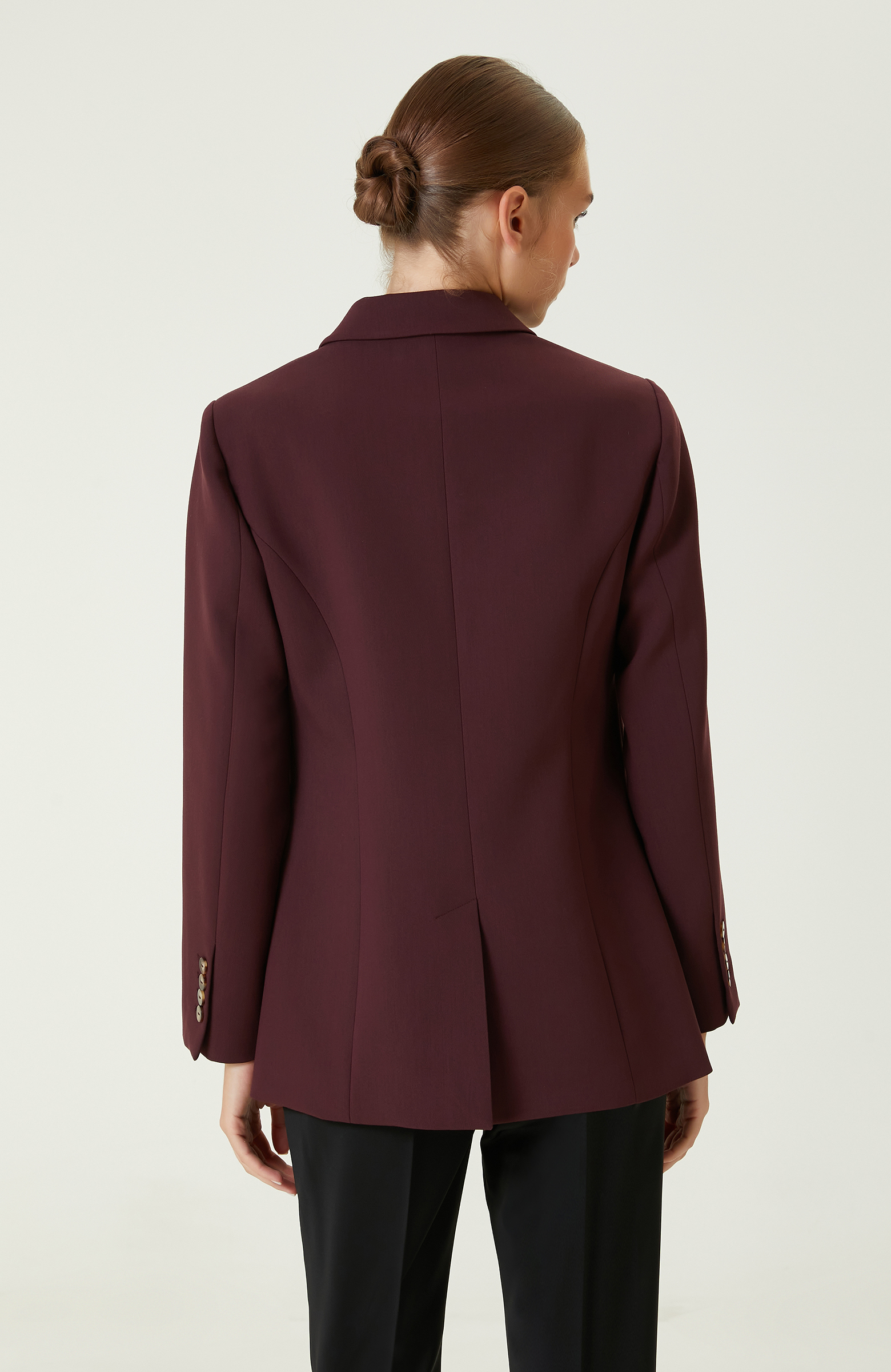 Bordo Uzun Kollu Ceket