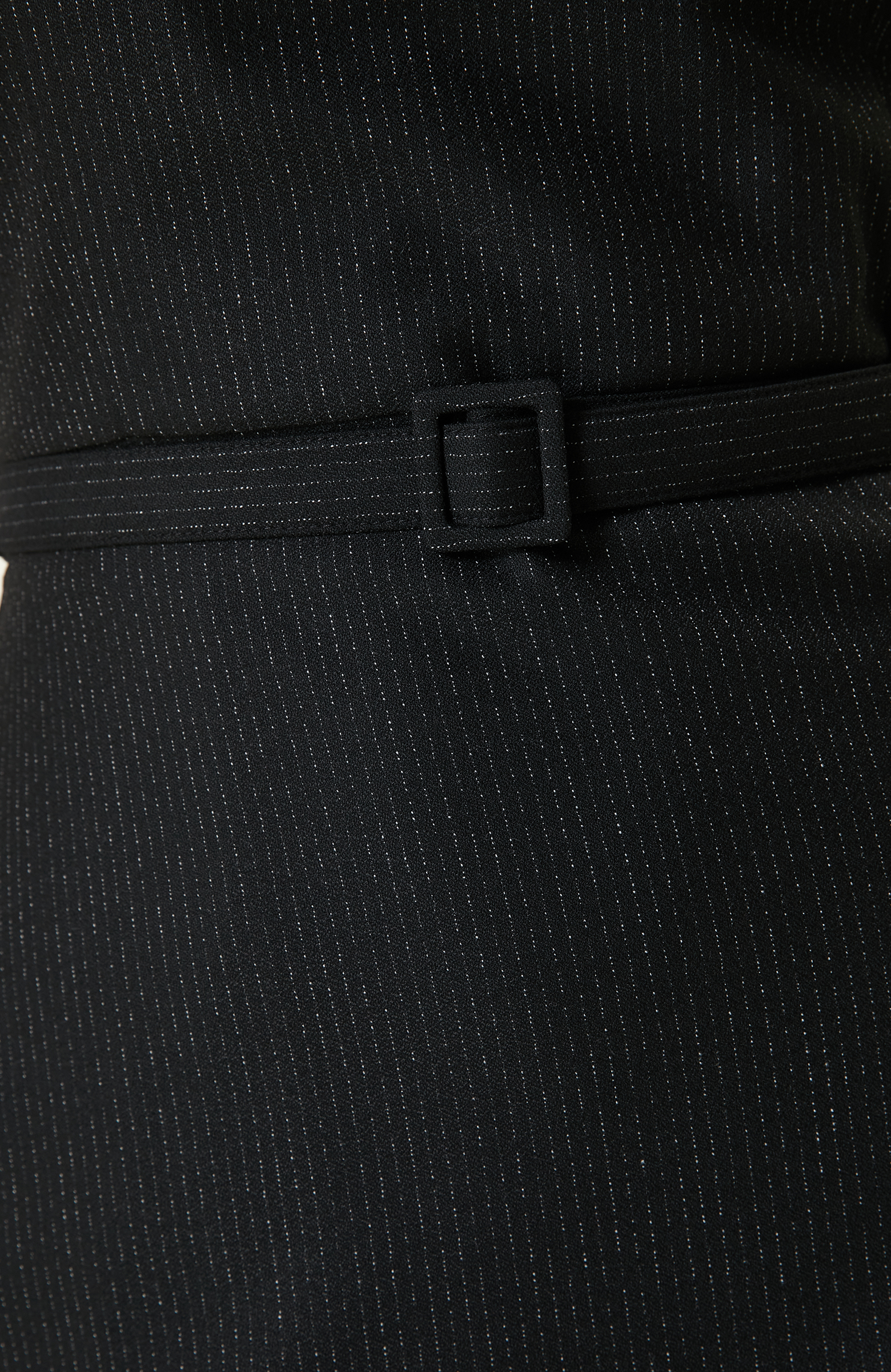 Siyah Çizgili Kolsuz Elbise