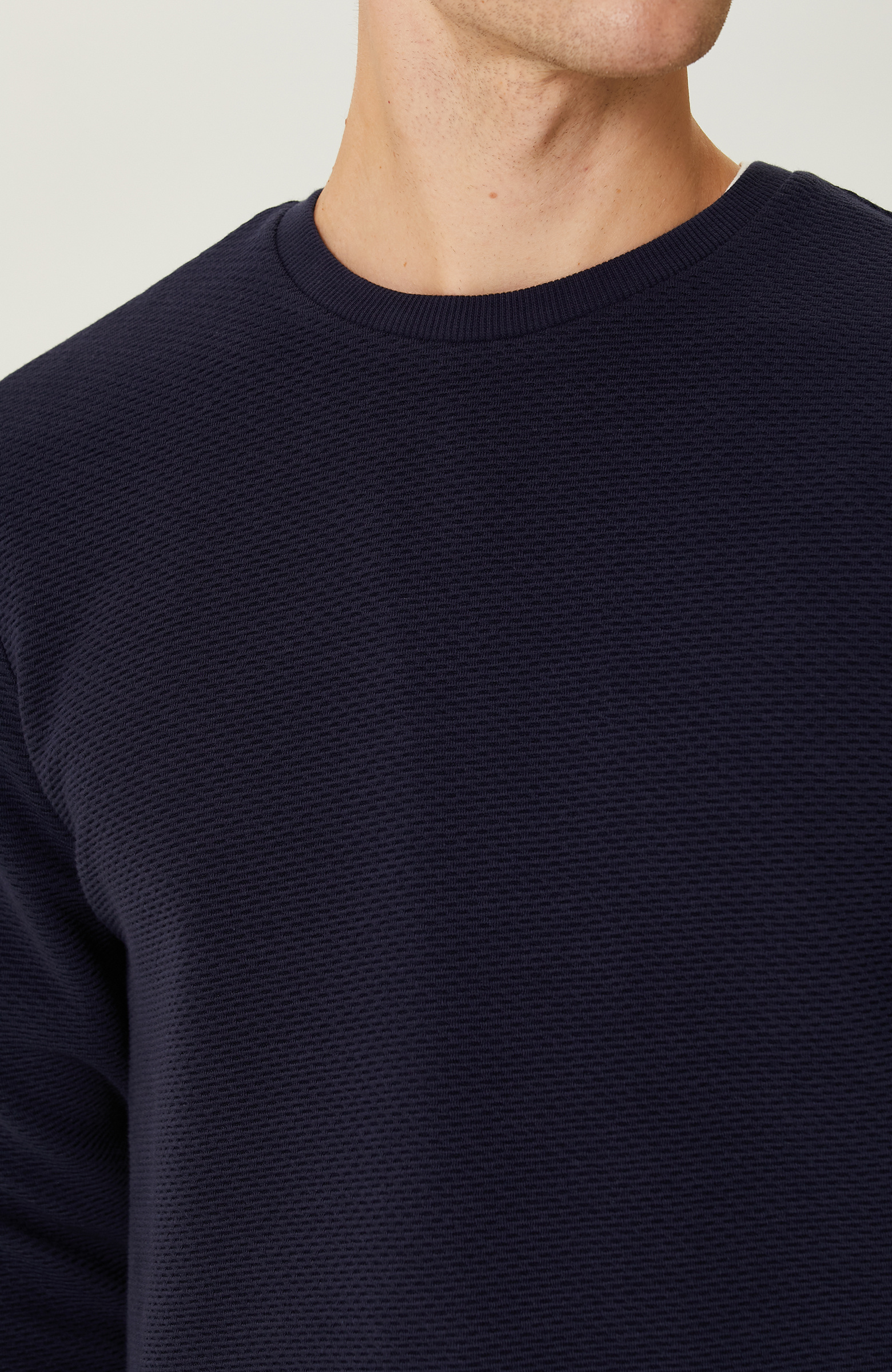 Lacivert Bisiklet Yaka Sweatshirt