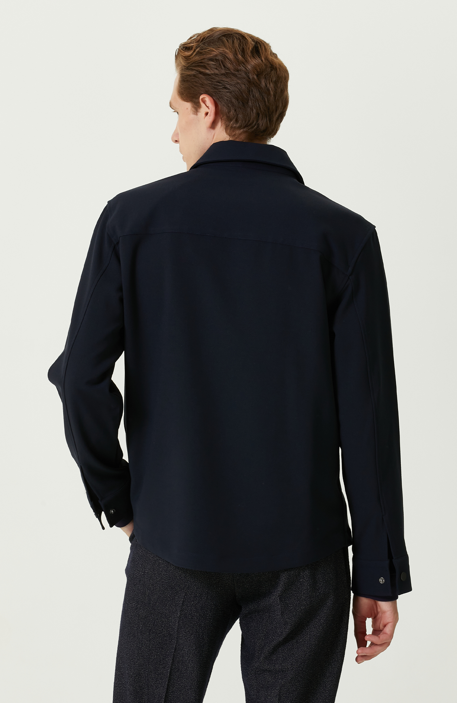 Lacivert Çıtçıtlı Dış Gömlek