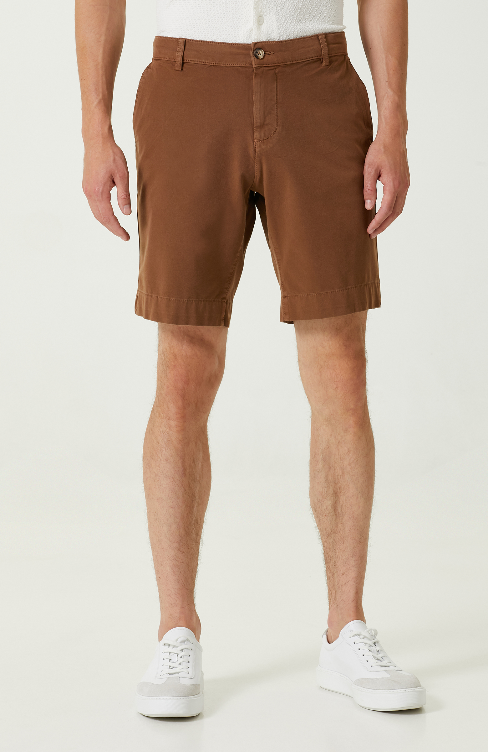 Tütün Rengi Duble Paça Şort