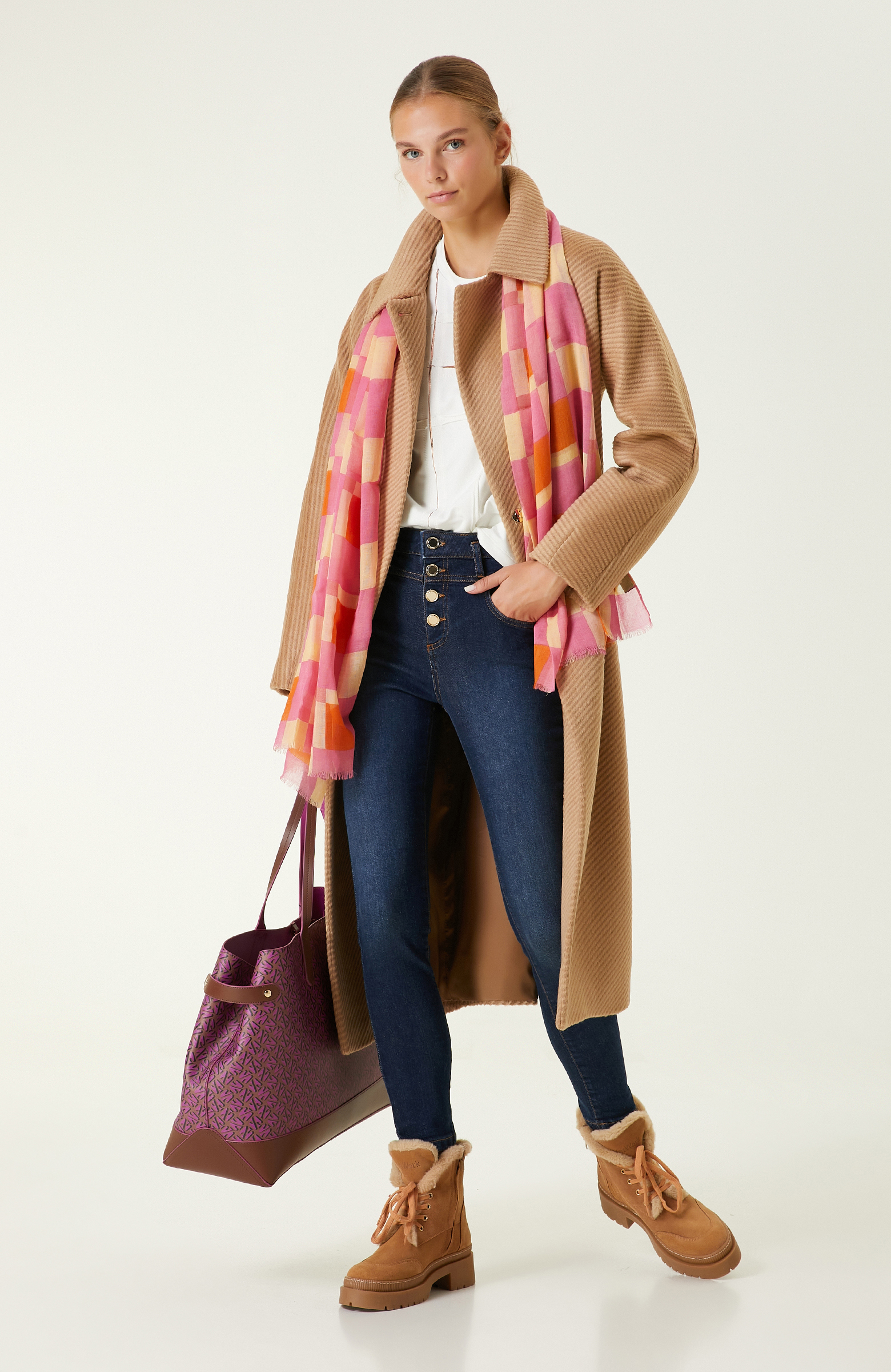 Pamuklu Ekru Baskılı Sweatshirt