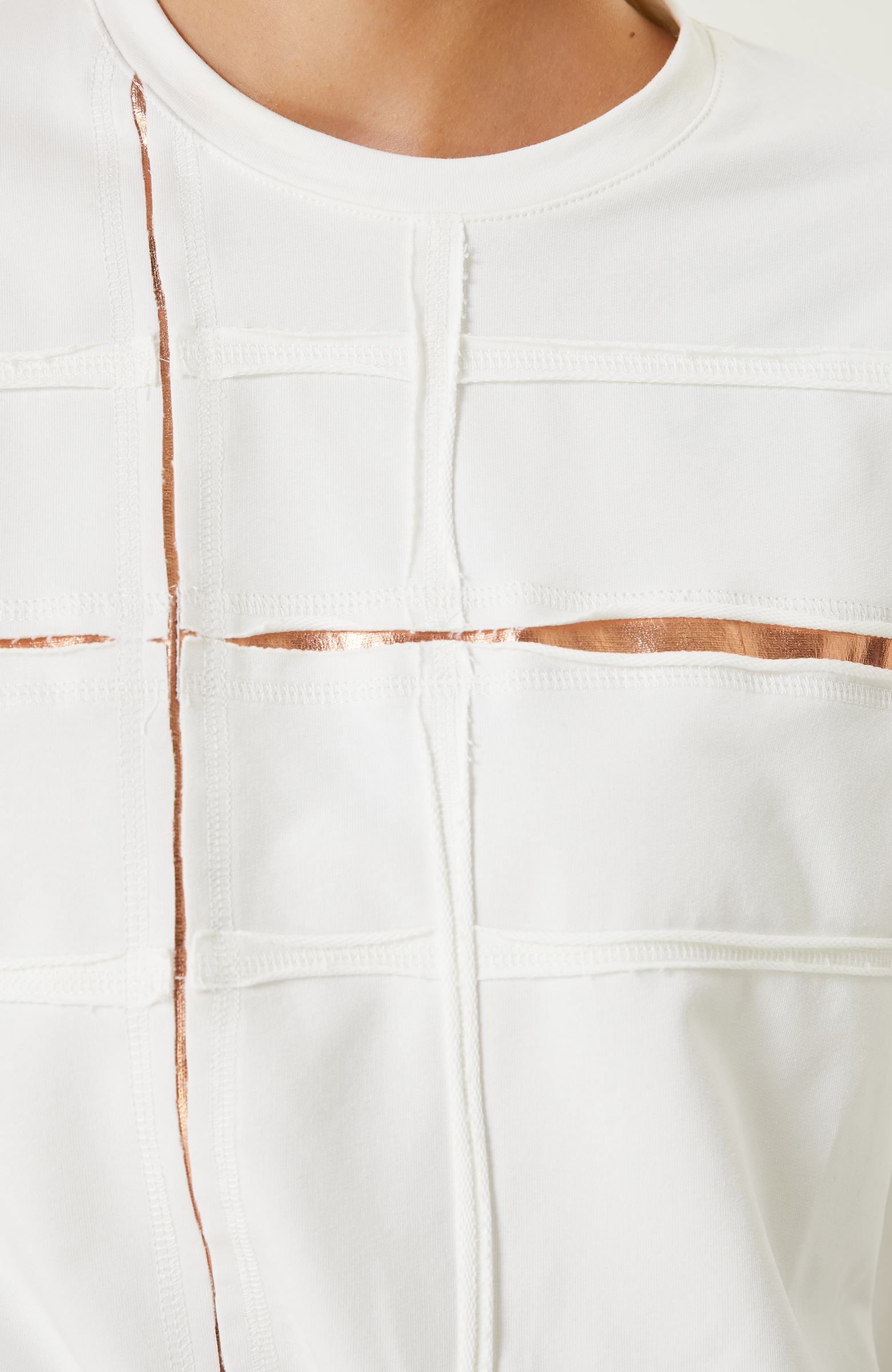 Pamuklu Ekru Baskılı Sweatshirt