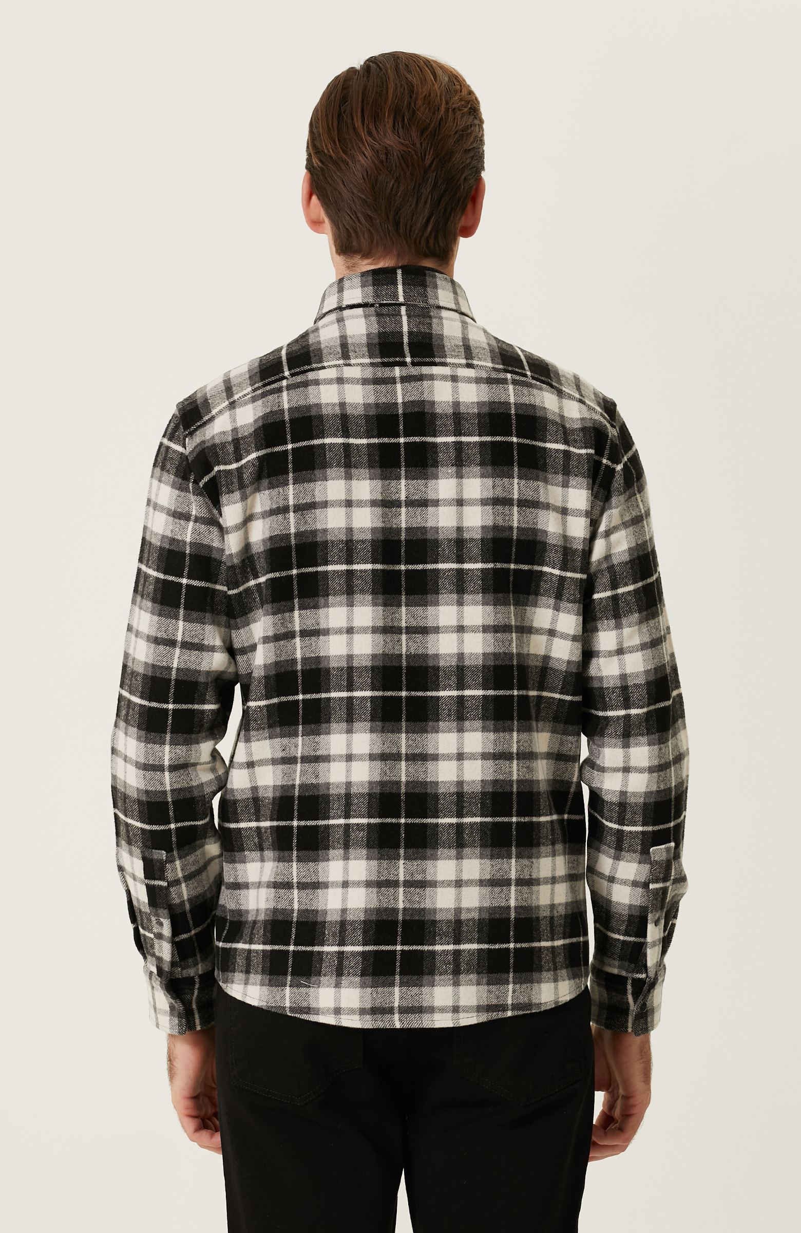 Siyah Gri Ekose Desenli Gömlek